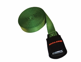 15-FOOT LOAD STRAP. SINGLE (FOAM BUCKLE SLEEVE) GREEN