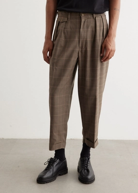 2 Pleats Tapered Twill Pants