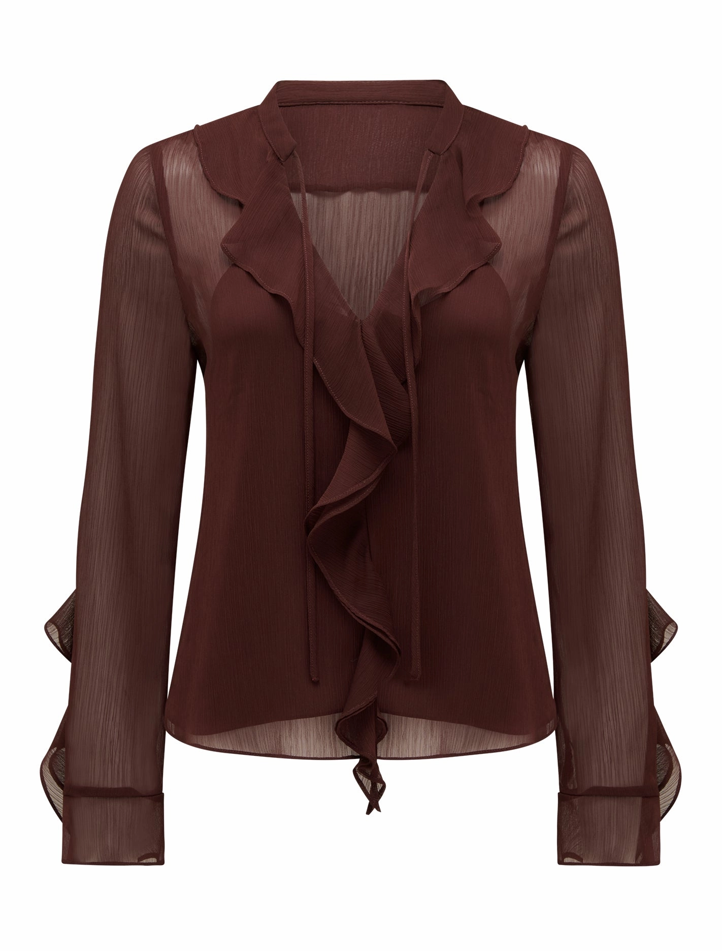 Alix Sheer Ruffle Blouse