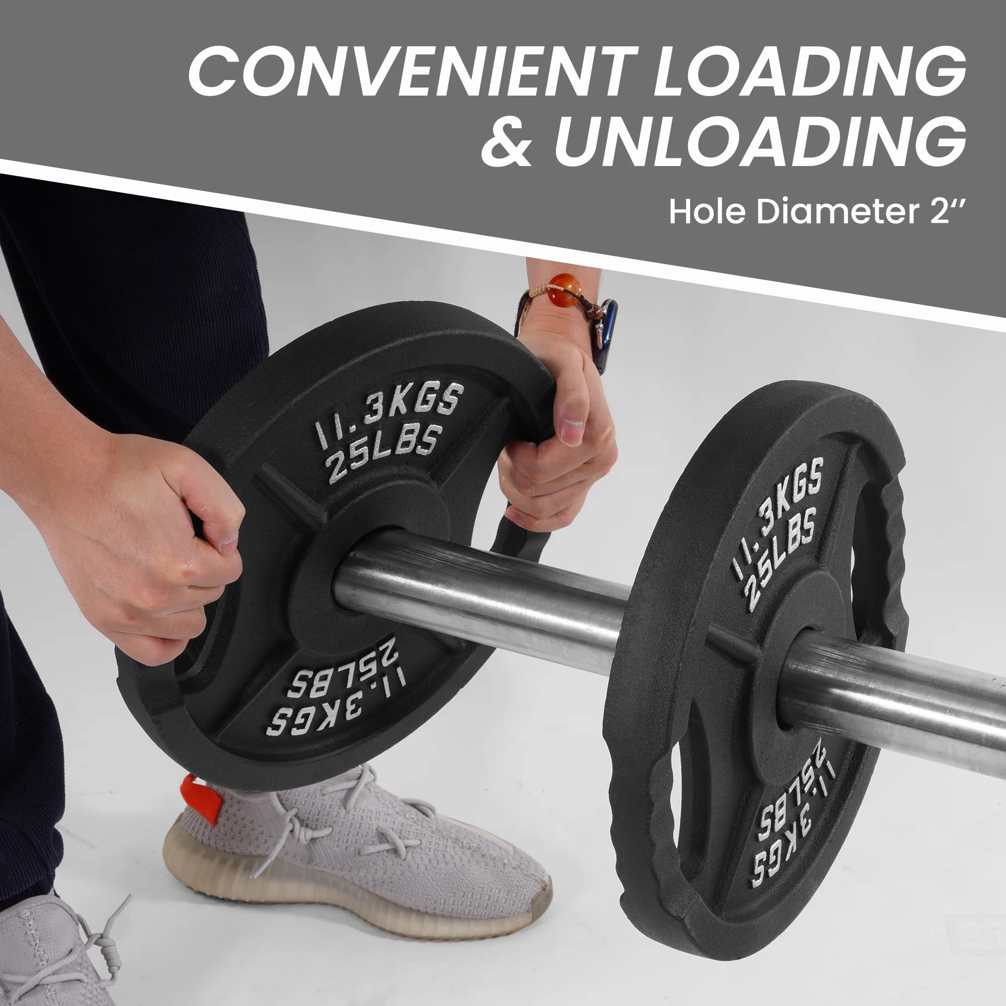 BalanceFrom Cast Iron Olympic Weight Plate Set of 2.5 lb Pair, 5 lb Pair, 10 lb Pair, and 25 lb Pair