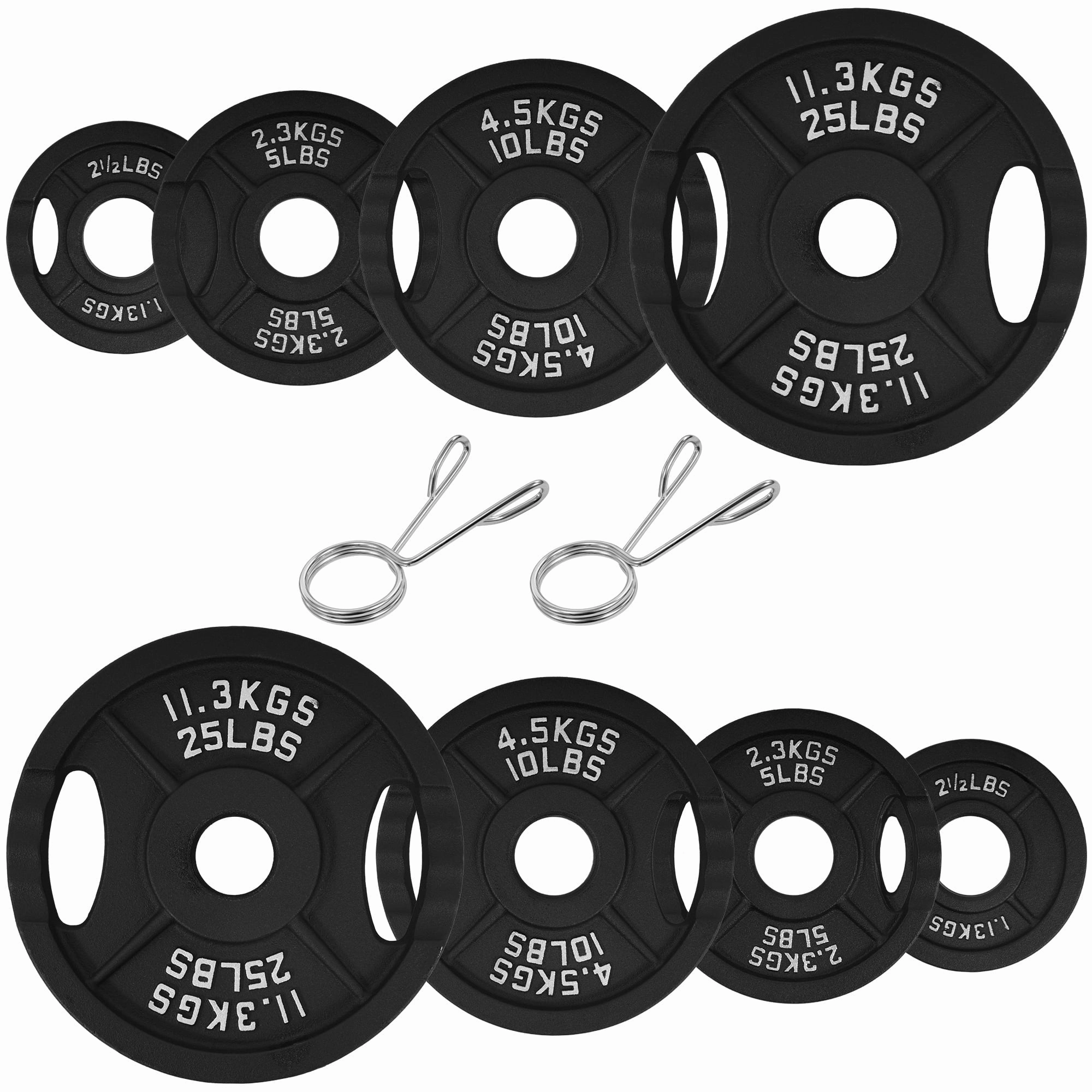 BalanceFrom Cast Iron Olympic Weight Plate Set of 2.5 lb Pair, 5 lb Pair, 10 lb Pair, and 25 lb Pair