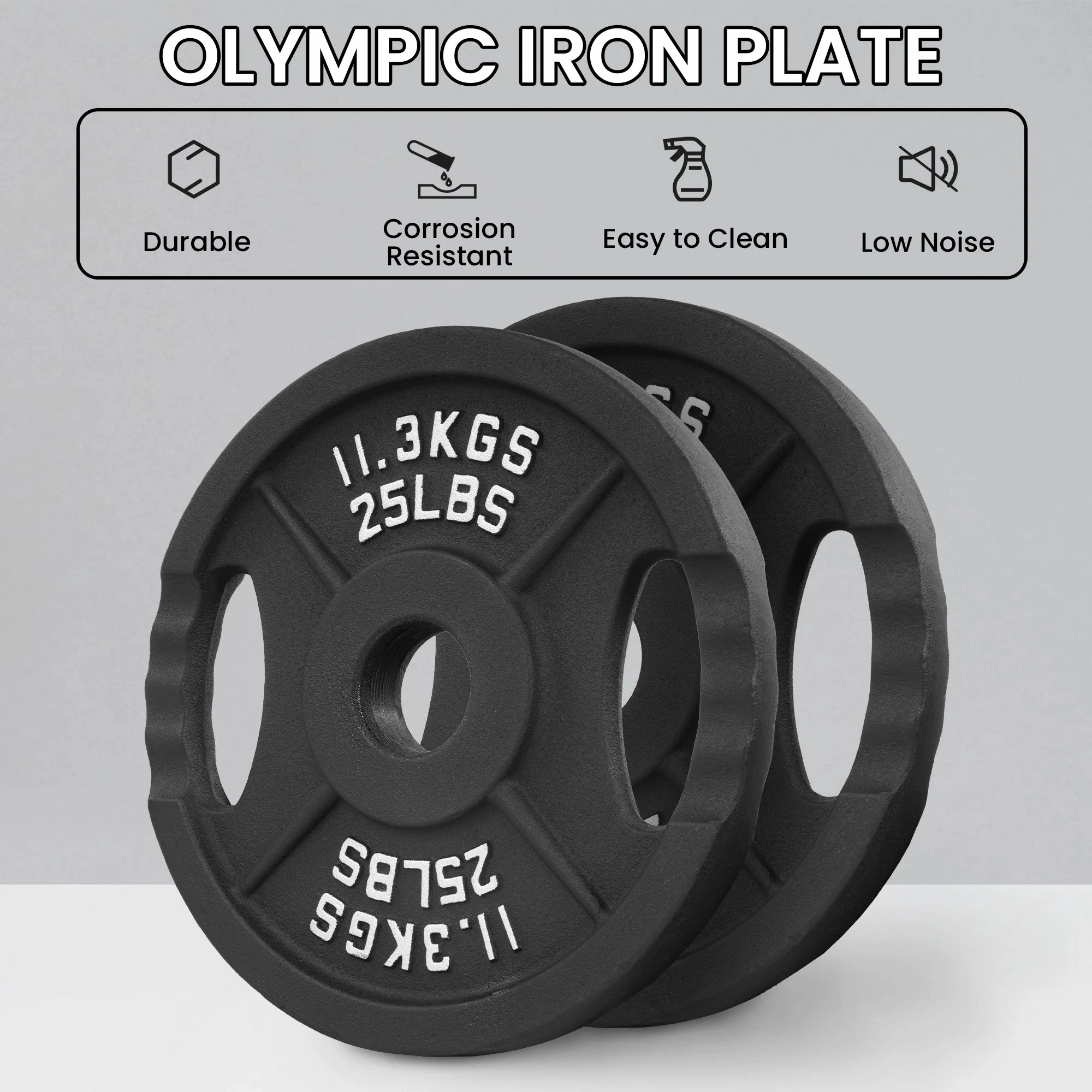 BalanceFrom Cast Iron Olympic Weight Plate Set of 2.5 lb Pair, 5 lb Pair, 10 lb Pair, and 25 lb Pair