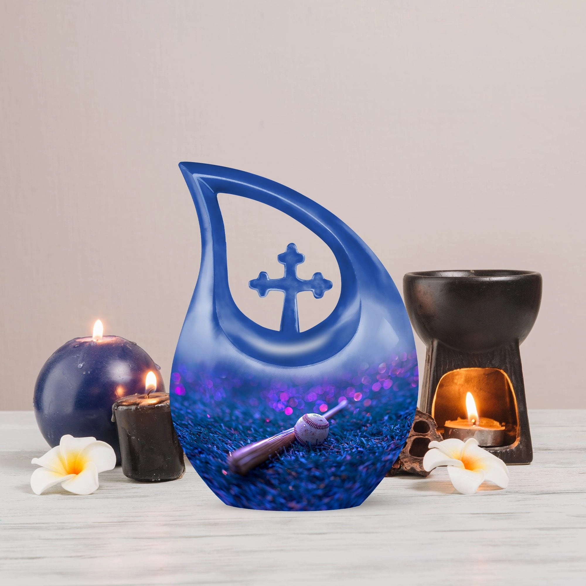 Baseball Cremation Urn: Large Aluminium Creation Urn For Human Remains