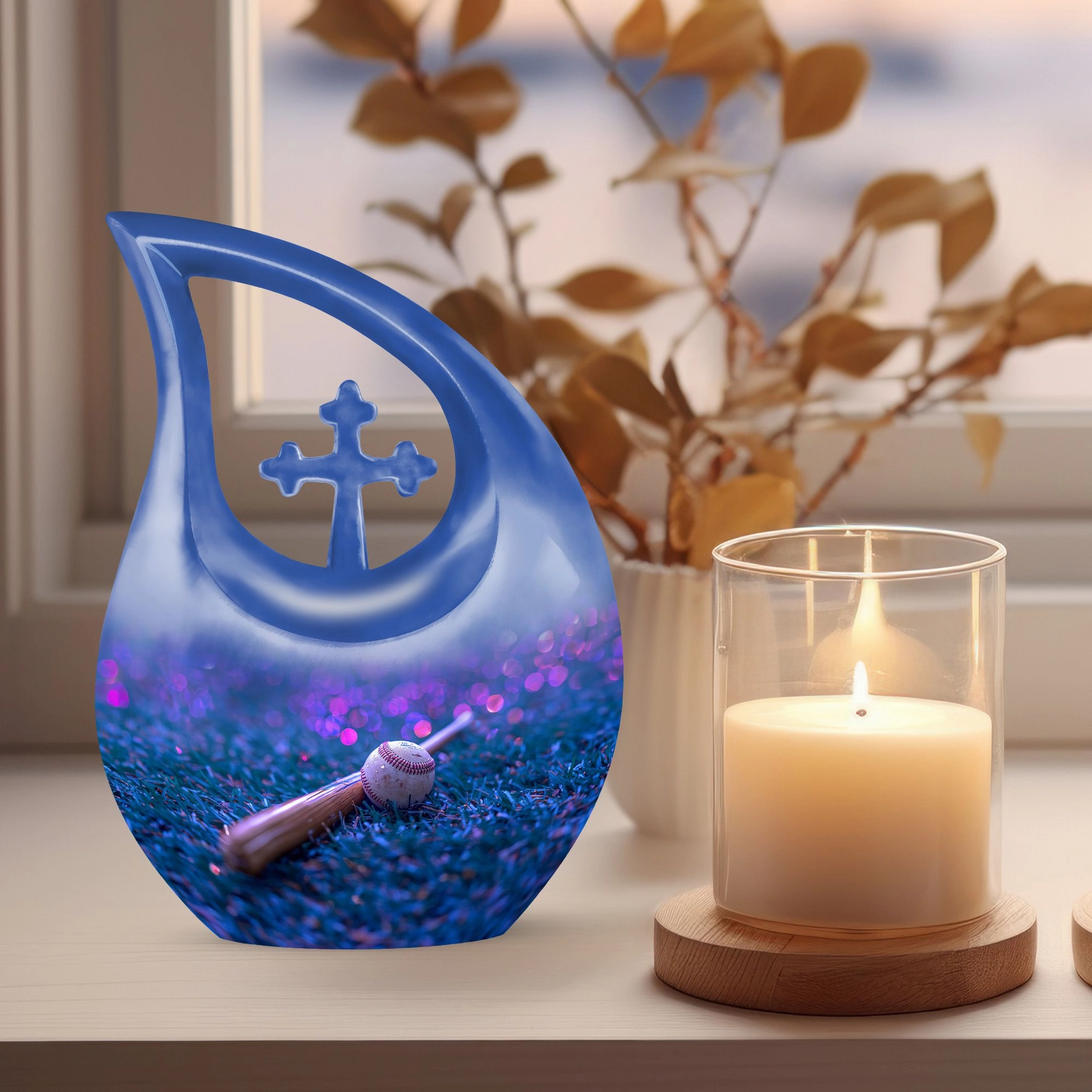 Baseball Cremation Urn: Large Aluminium Creation Urn For Human Remains