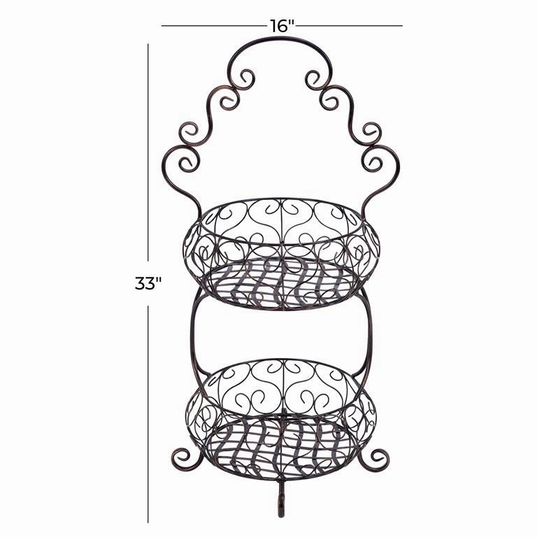 BLACK IRON FARMHOUSE 2 TIER TRAY STAND