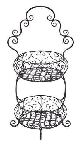 BLACK IRON FARMHOUSE 2 TIER TRAY STAND