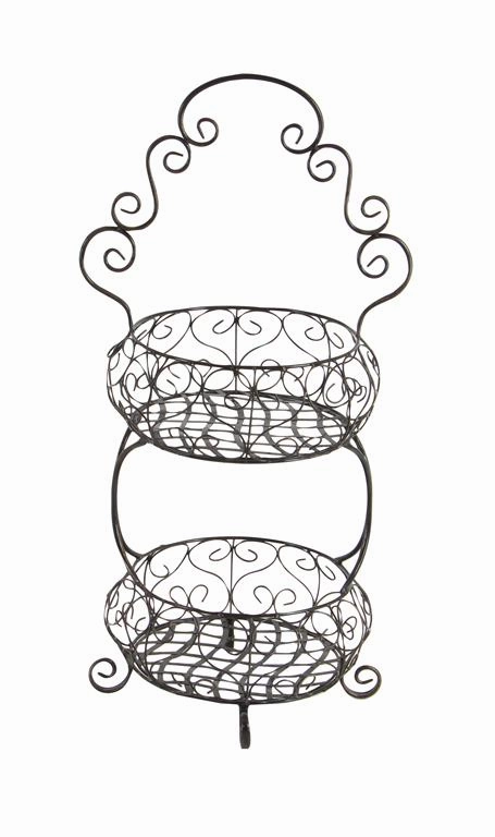 BLACK IRON FARMHOUSE 2 TIER TRAY STAND