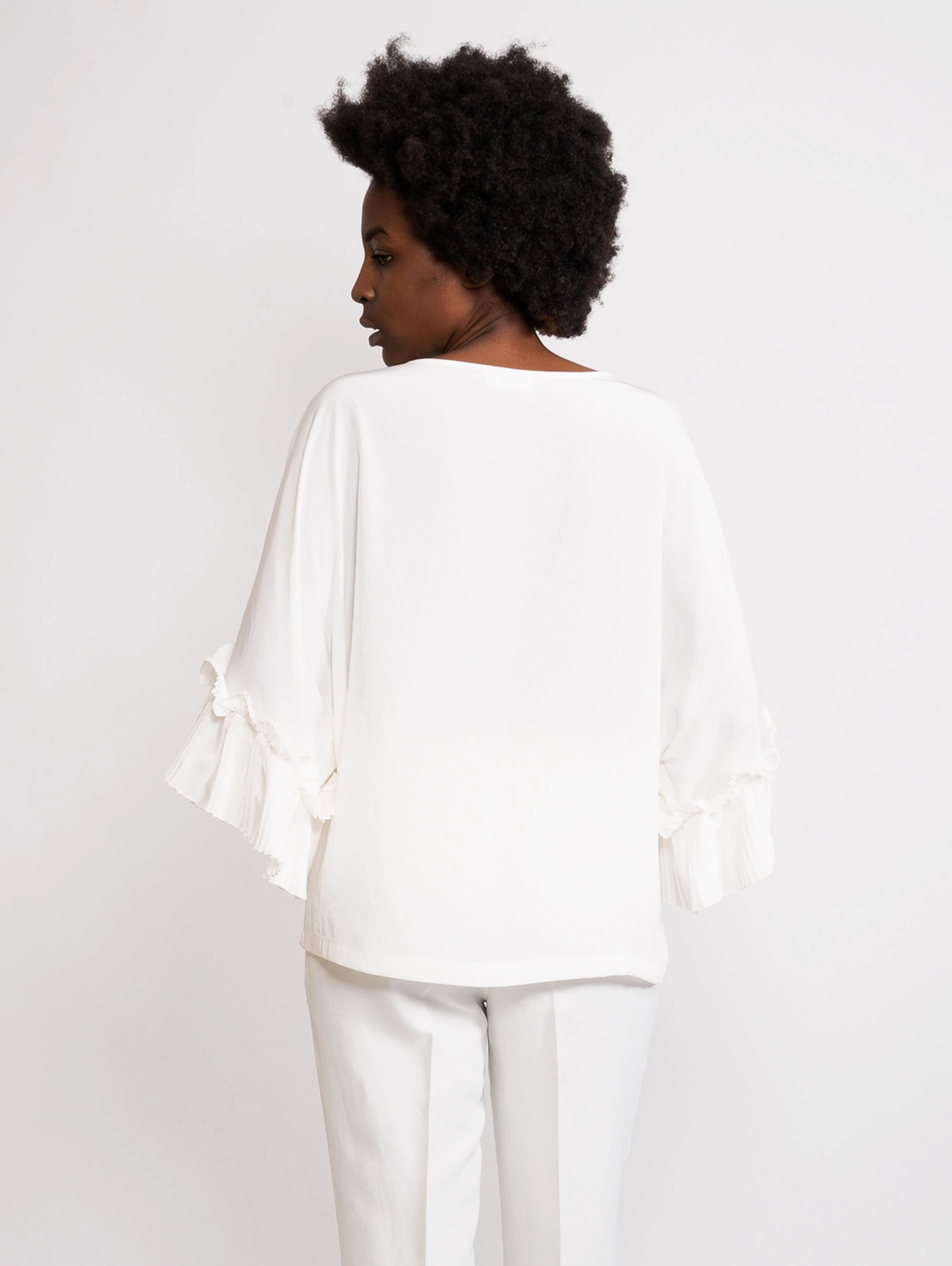 Blouse with Ruffes Panna