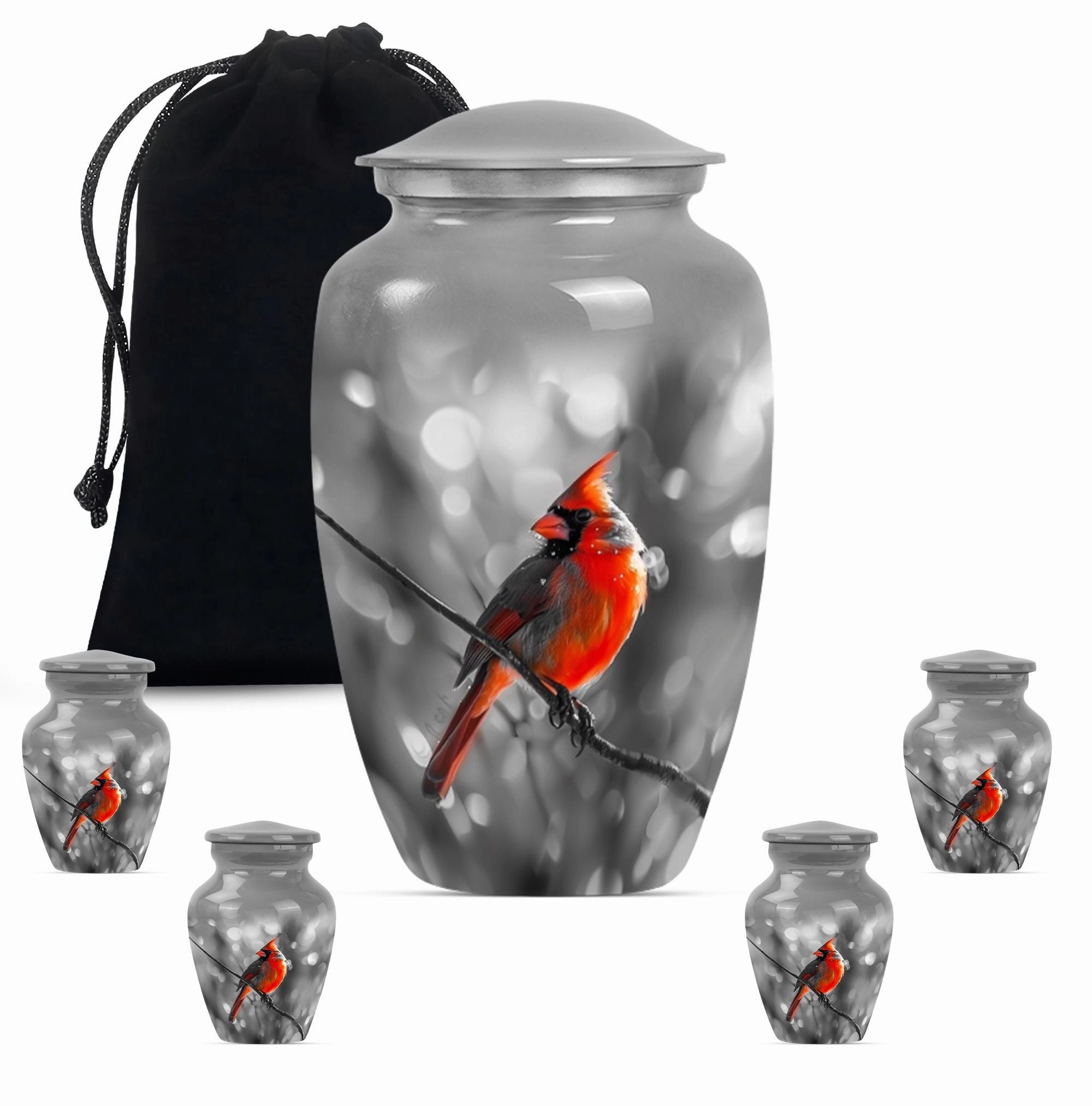 Cardinal Bird Urn: Sturdy, Contemporary Memorial Urn