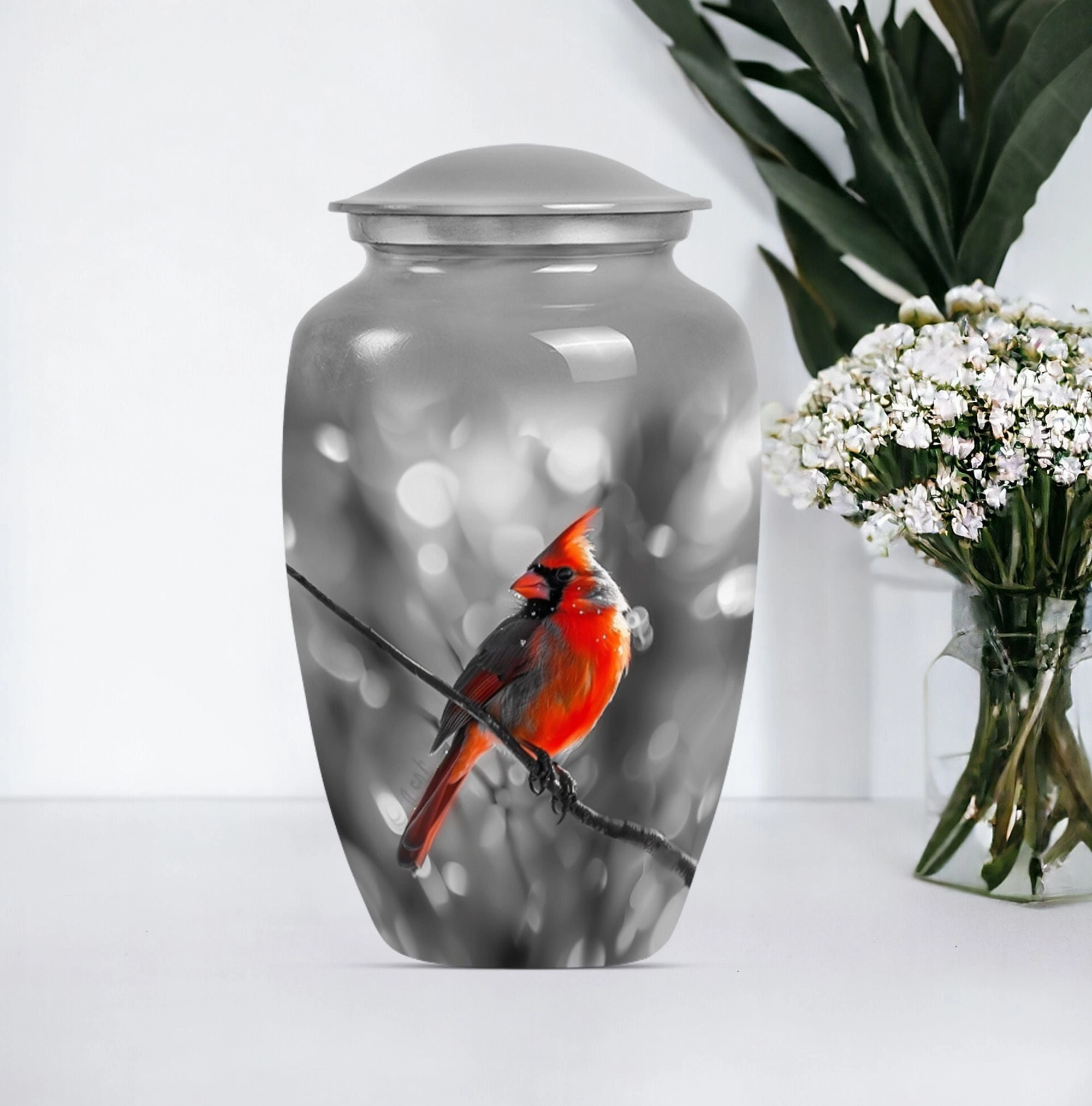 Cardinal Bird Urn: Sturdy, Contemporary Memorial Urn