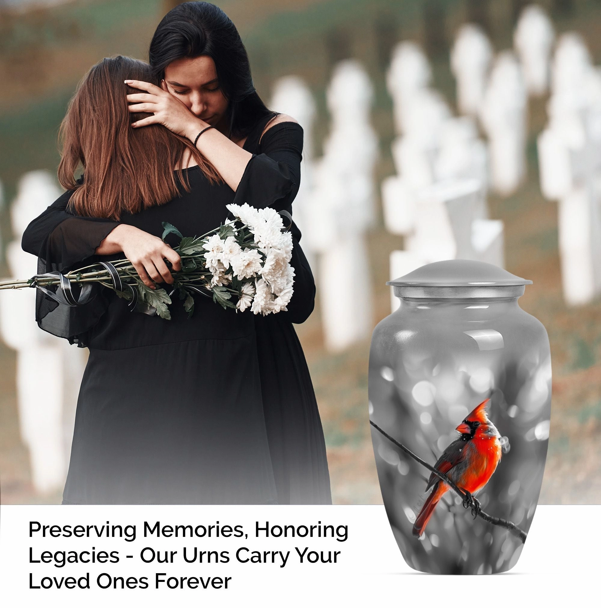 Cardinal Bird Urn: Sturdy, Contemporary Memorial Urn