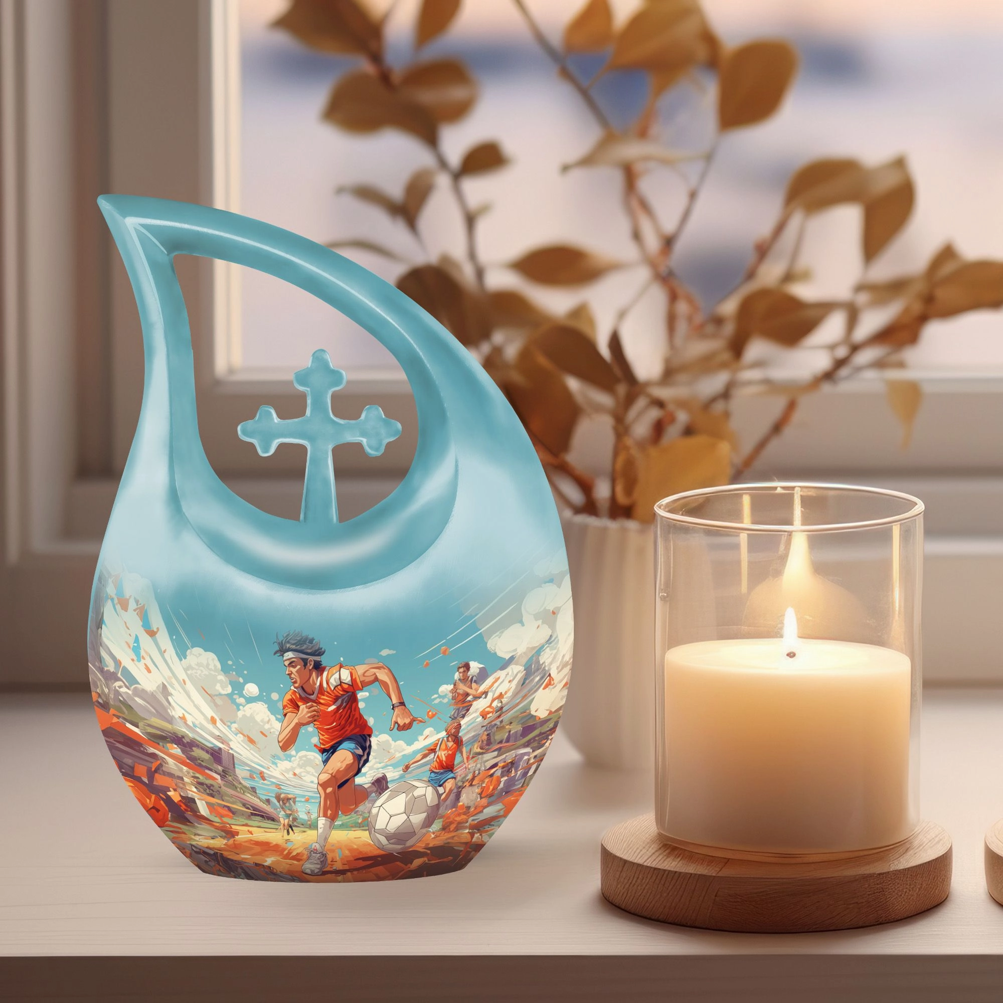 Cherished Remains: Sports-Themed Memorial Urn for Soulful Tribute