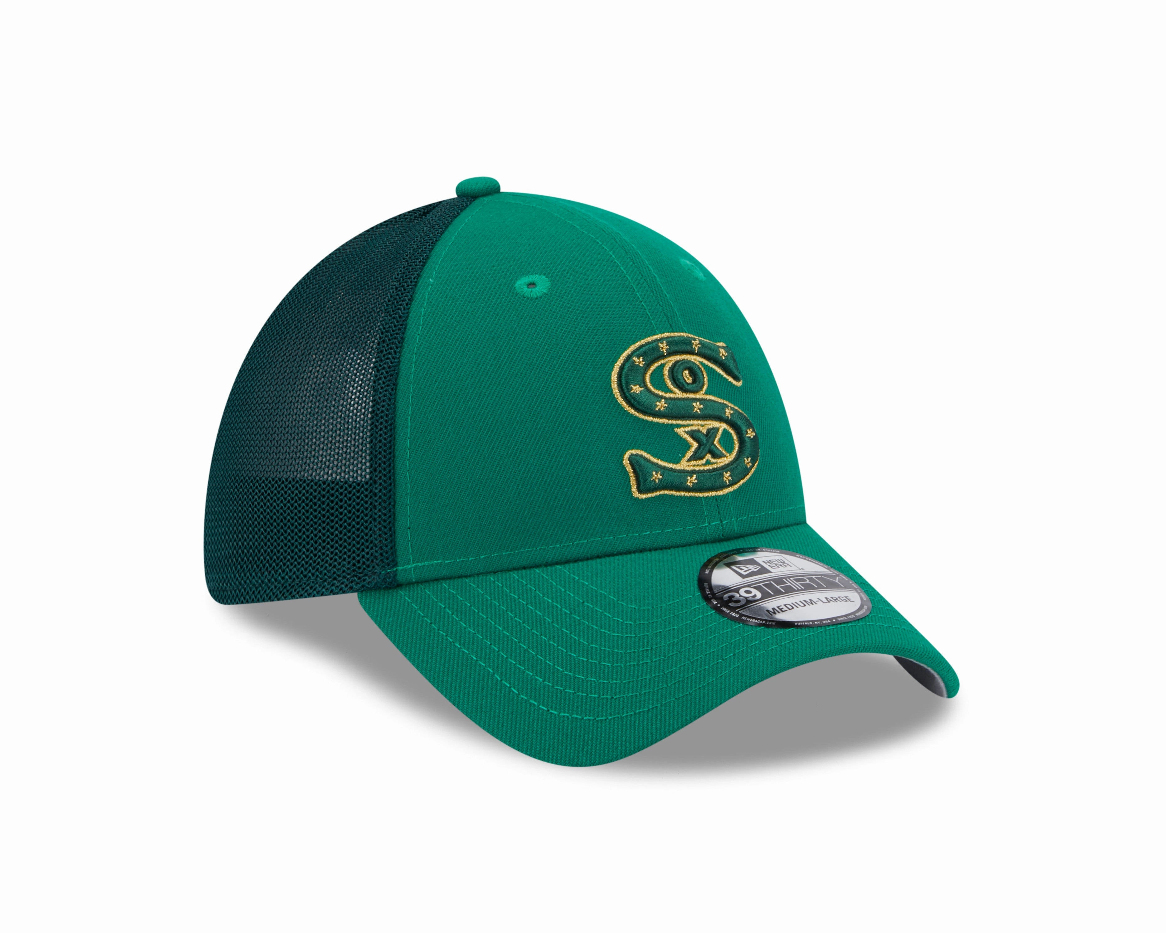 Chicago White Sox New Era Kelly Green St Patrick's Day Trucker 39THIRTY Flex-Fit Hat