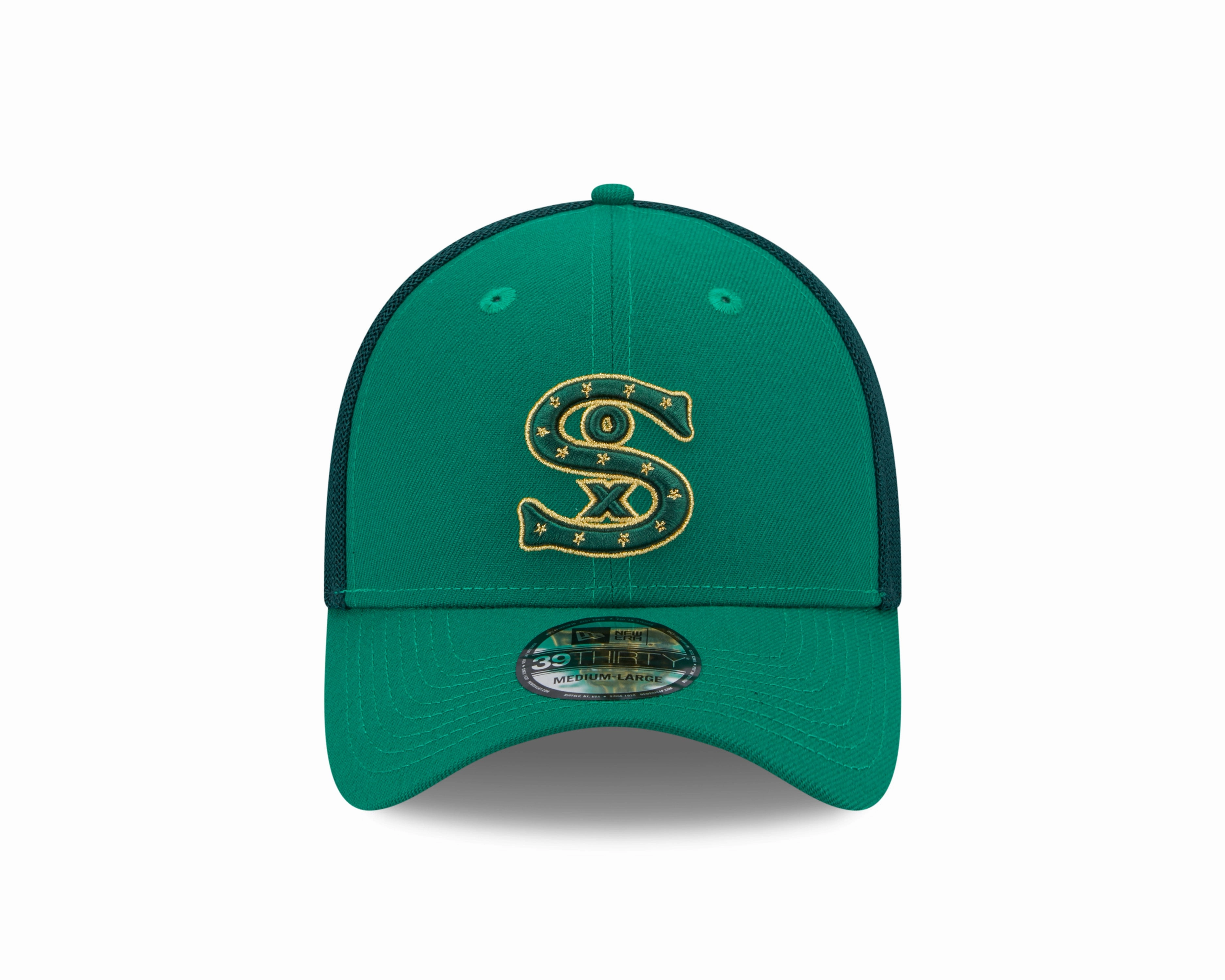 Chicago White Sox New Era Kelly Green St Patrick's Day Trucker 39THIRTY Flex-Fit Hat