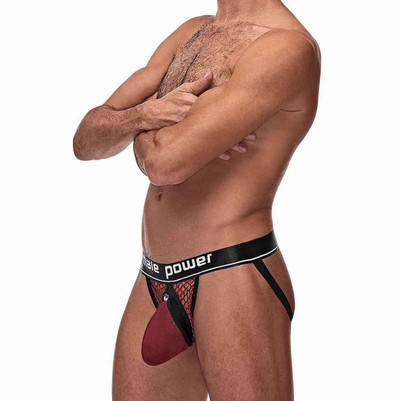 Cock Pit Net Cock Ring Jock - S/ M - Burgundy