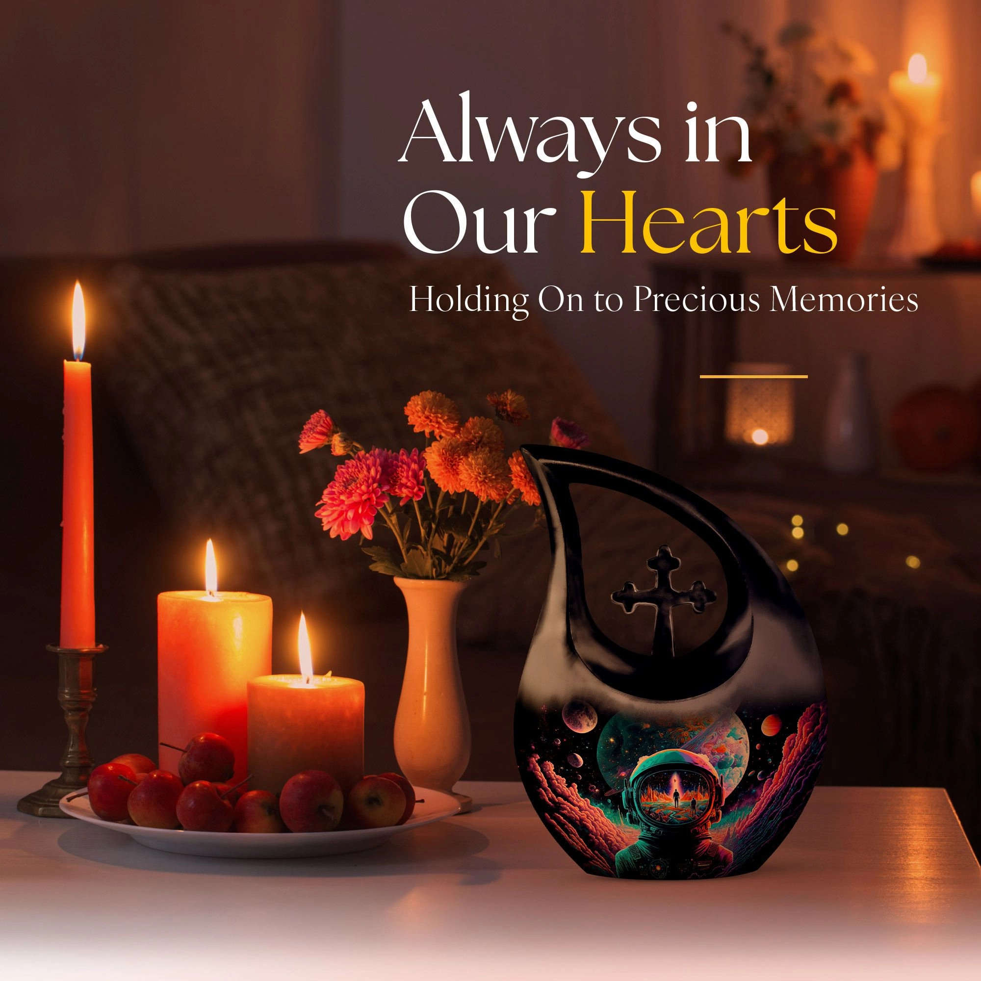 Commemorative Urn - Remembrance, Unique Memorial Urn for Human