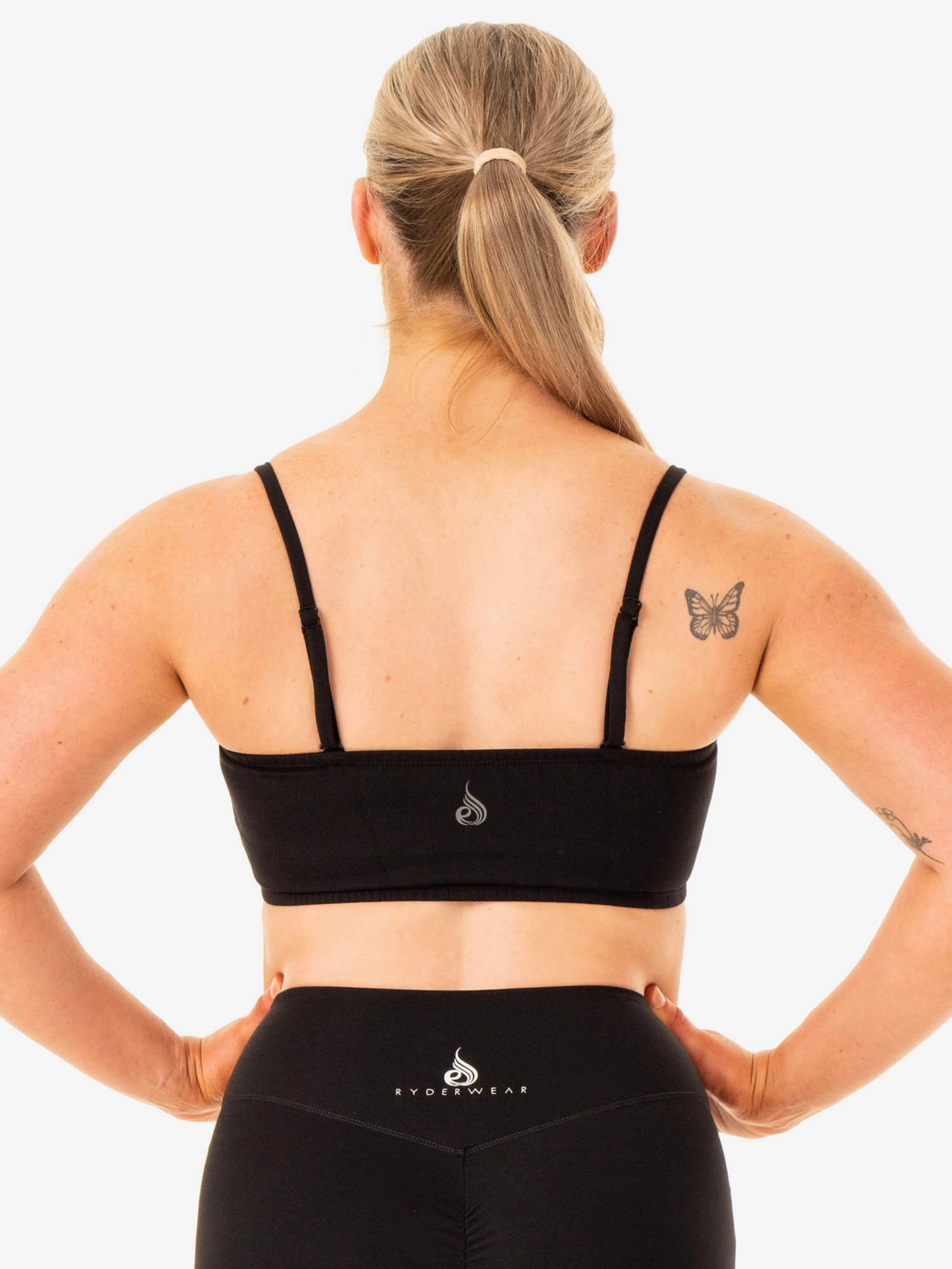 Convertible Bandeau Sports Bra - Black