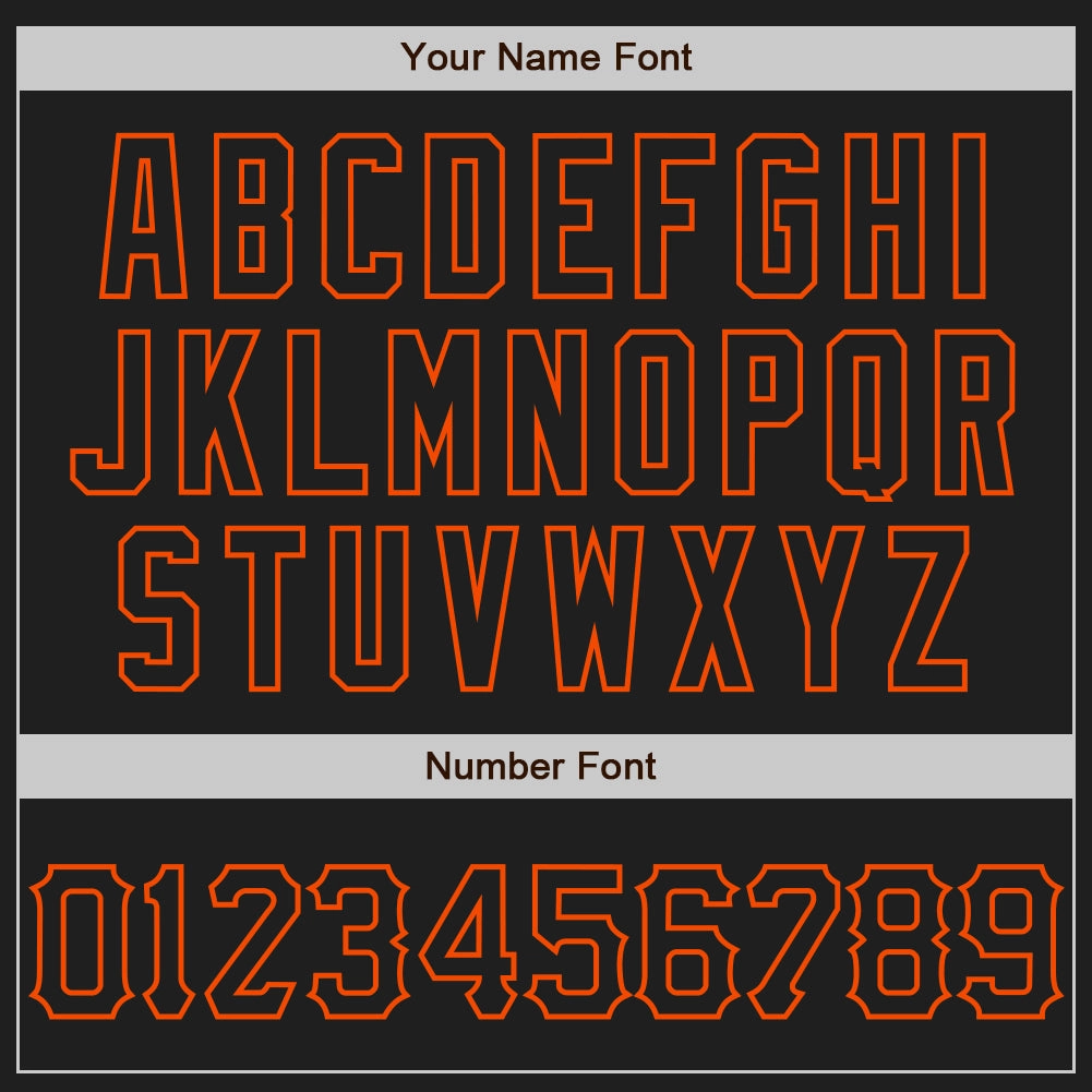 Custom Black Orange 3D Pattern Design Curve Lines Authentic Baseball Jersey