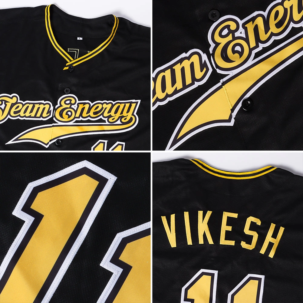 Custom Black Purple-Cream Authentic Baseball Jersey