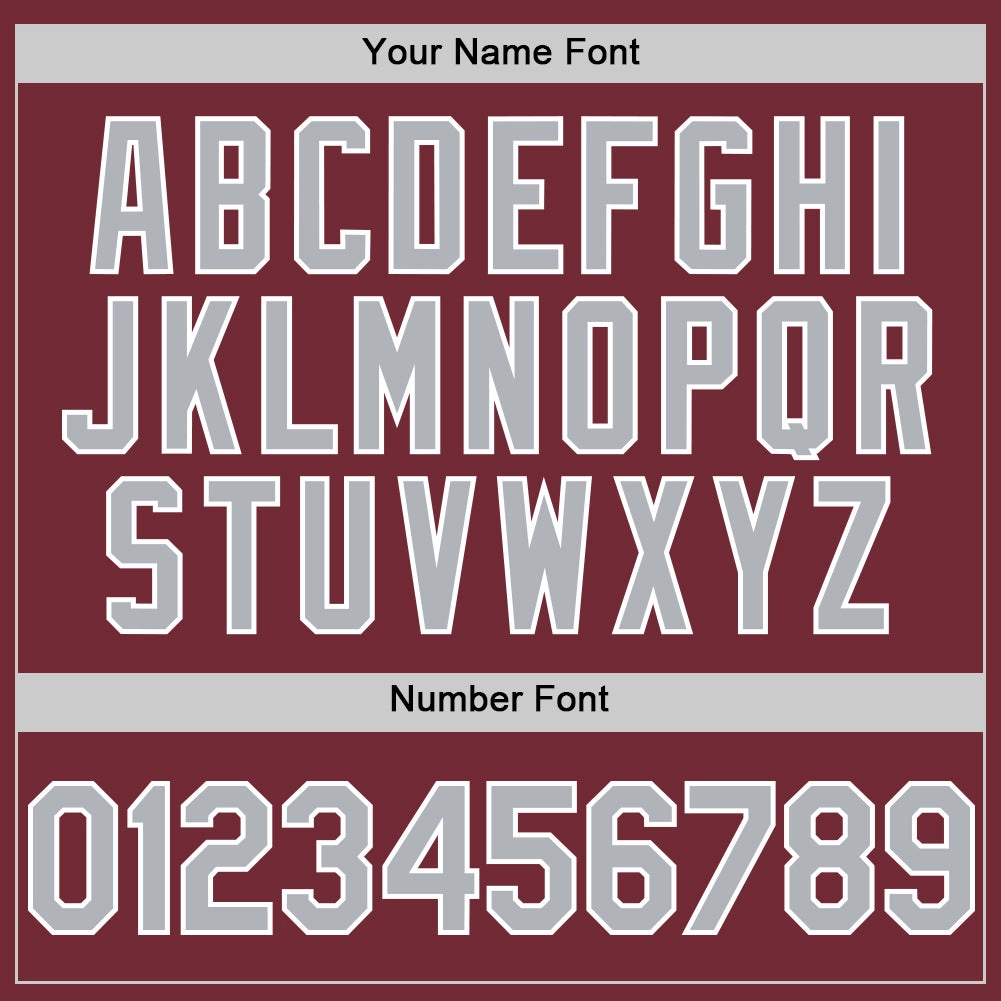 Custom Burgundy Gray-White Line Authentic Baseball Jersey