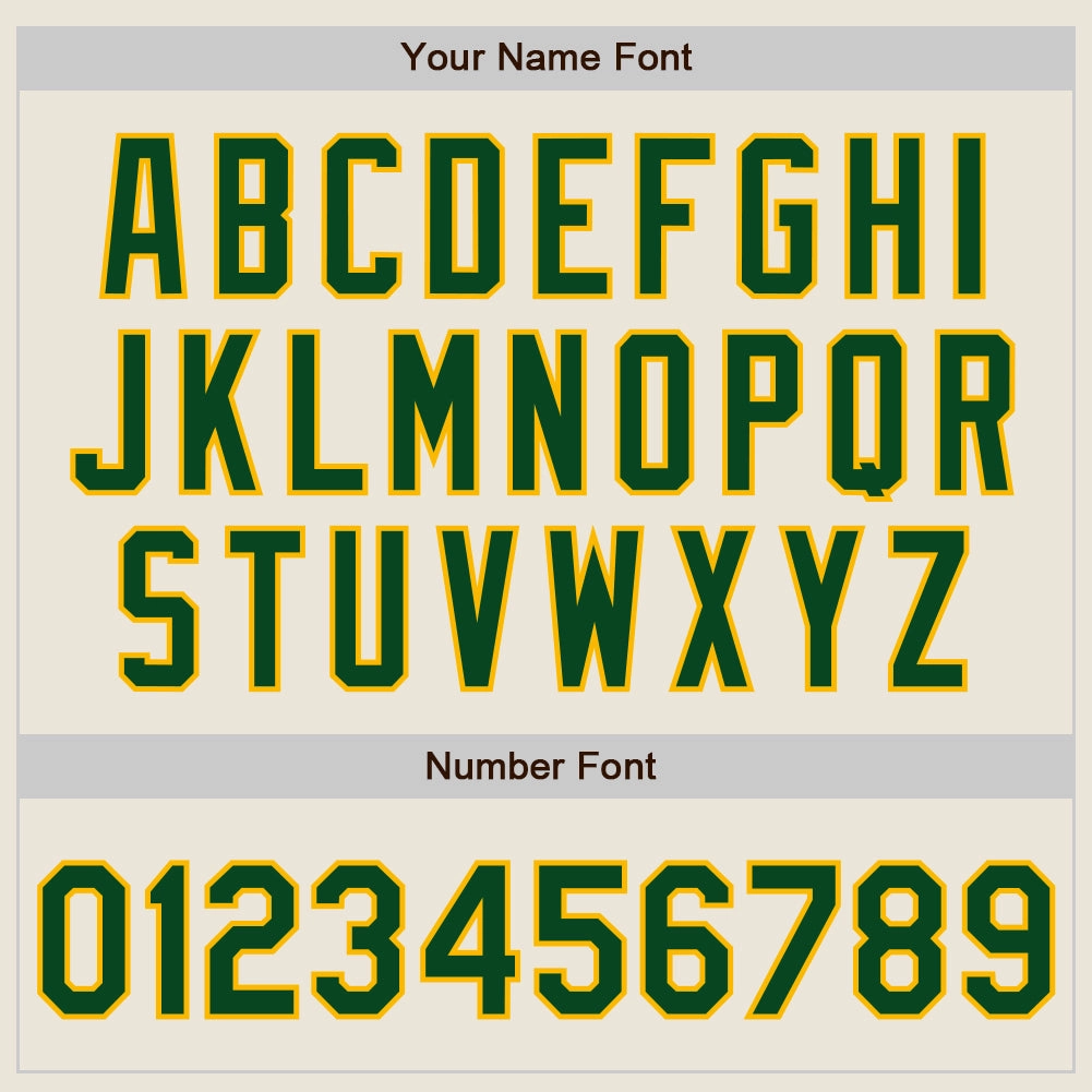 Custom Cream (Green Gold Pinstripe) Green-Gold Authentic Baseball Jersey