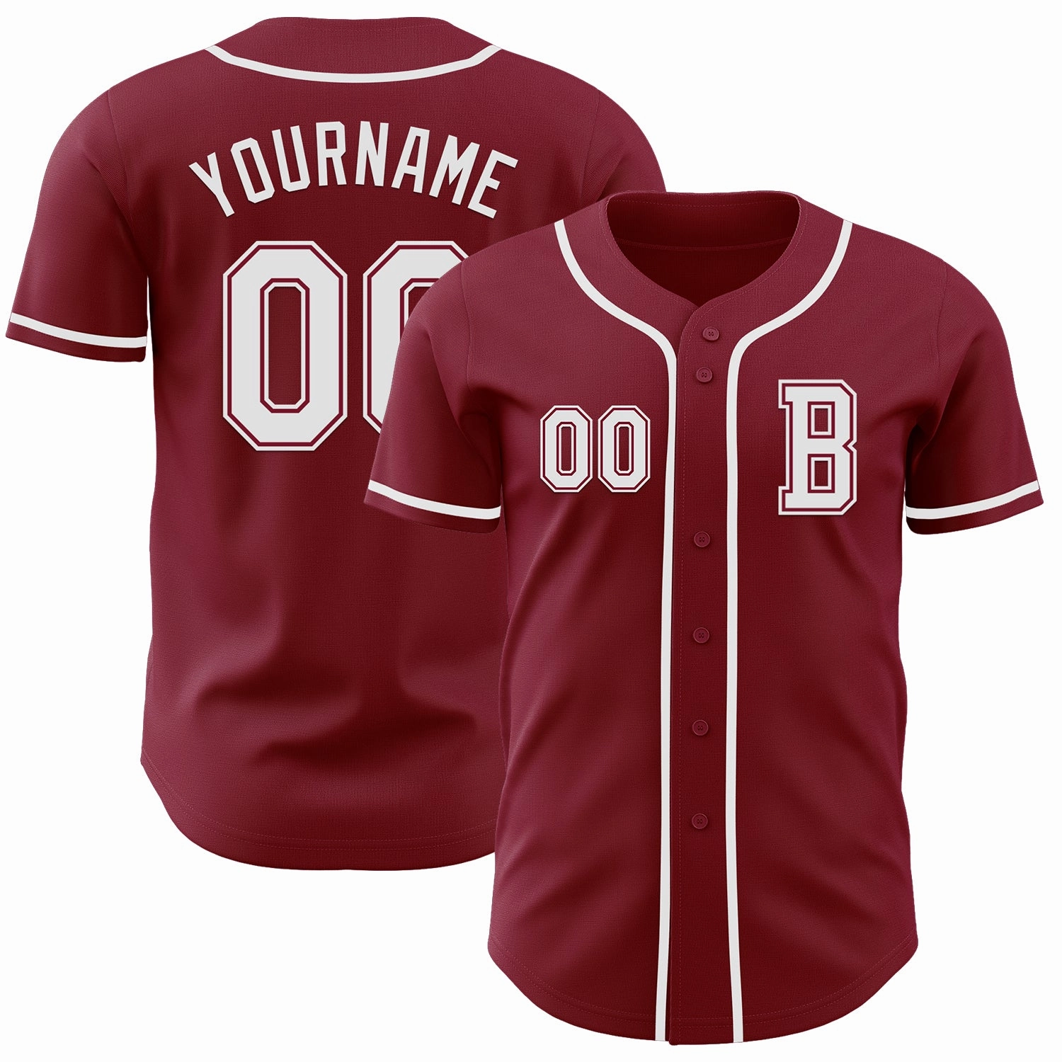 Custom Crimsom White Authentic Baseball Jersey
