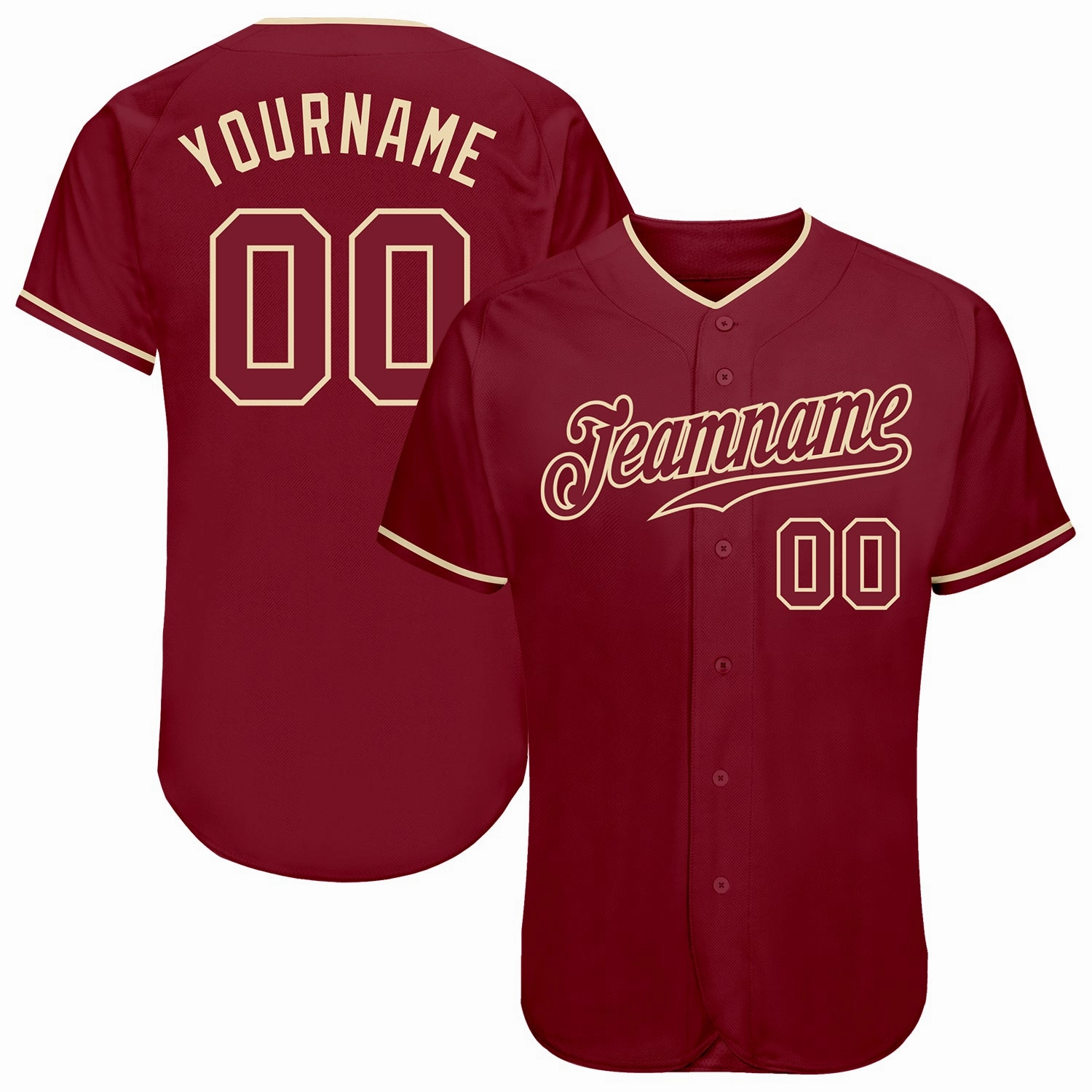 Custom Crimson Crimson-Cream Authentic Baseball Jersey