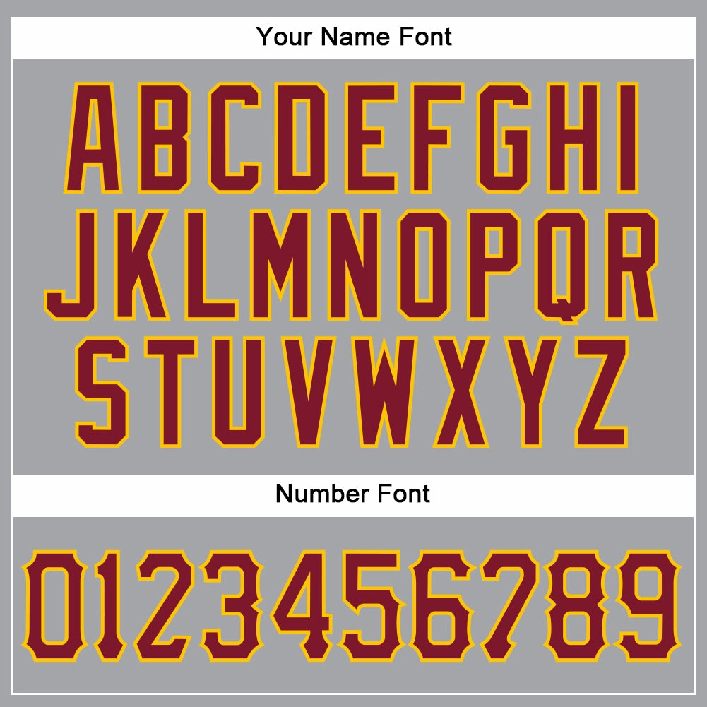 Custom Gray Crimson-Gold Authentic Sleeveless Baseball Jersey