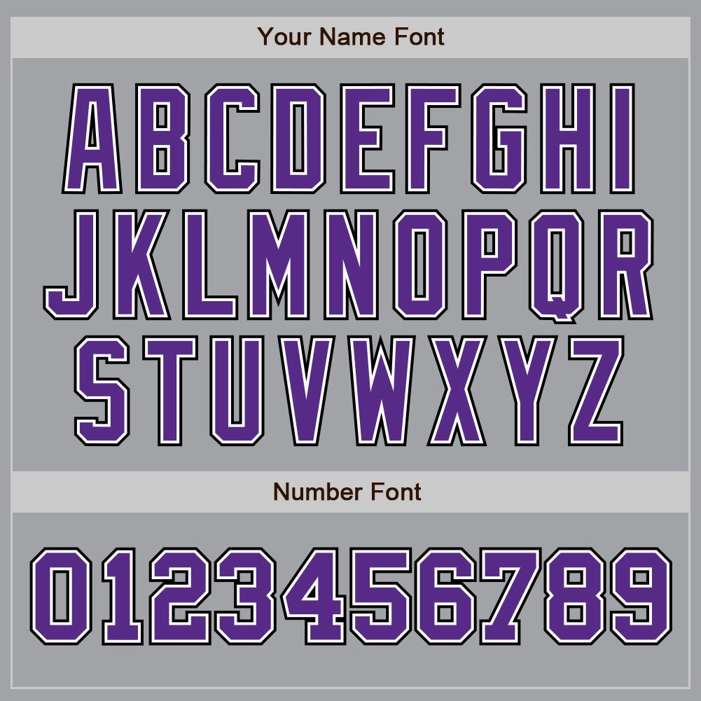 Custom Gray Purple-Black Authentic Two Tone Baseball Jersey