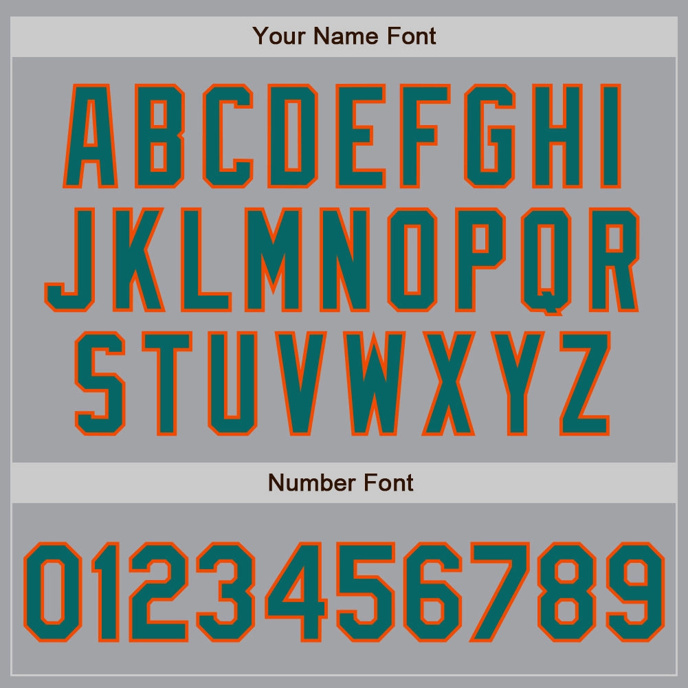 Custom Gray Teal-Orange Authentic Two Tone Baseball Jersey