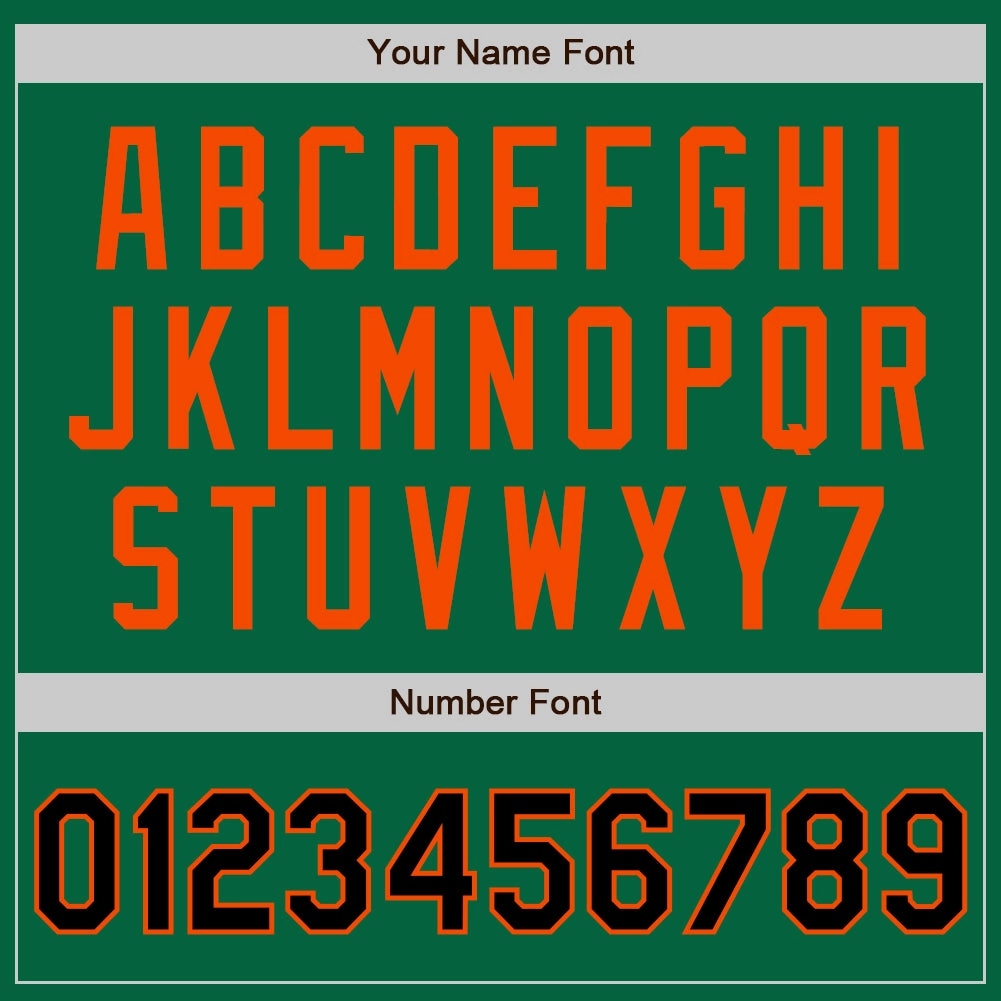 Custom Kelly Green Black-Orange Authentic Two Tone Baseball Jersey