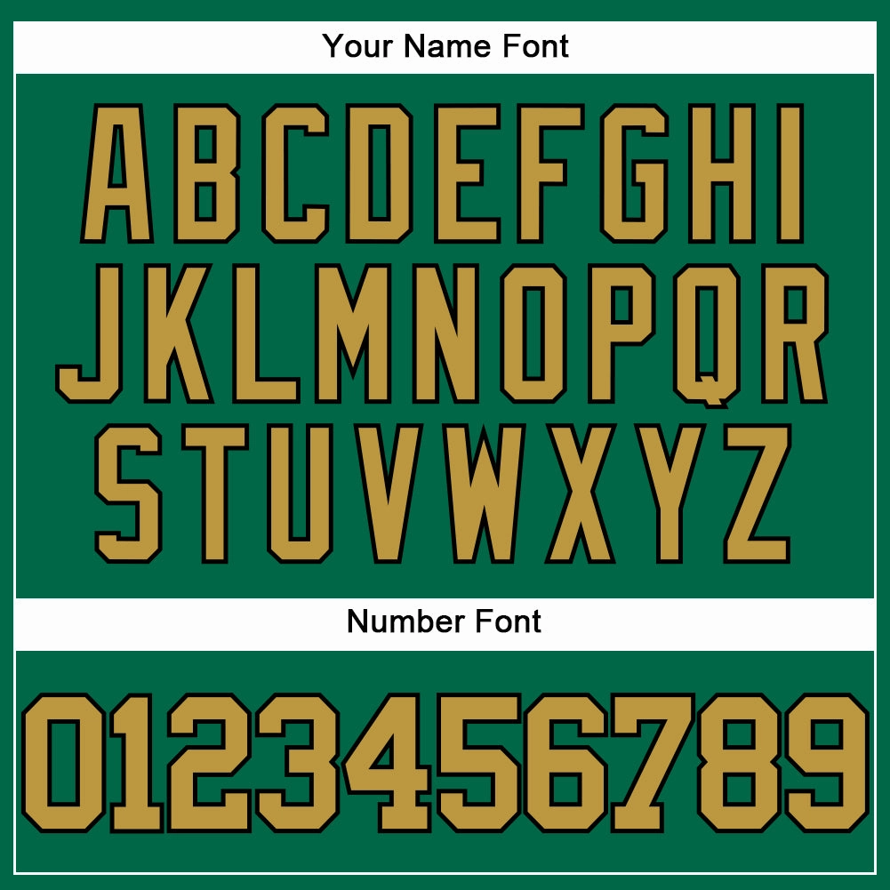 Custom Kelly Green Old Gold-Black Authentic Baseball Jersey