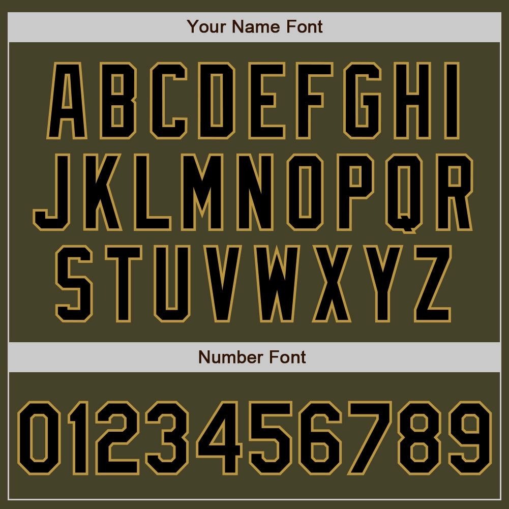 Custom Olive Black-Old Gold Authentic Salute To Service Baseball Jersey