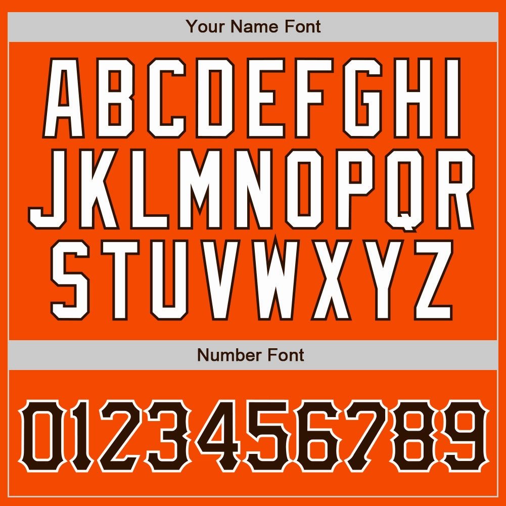 Custom Orange White Pinstripe Brown-White Authentic Baseball Jersey