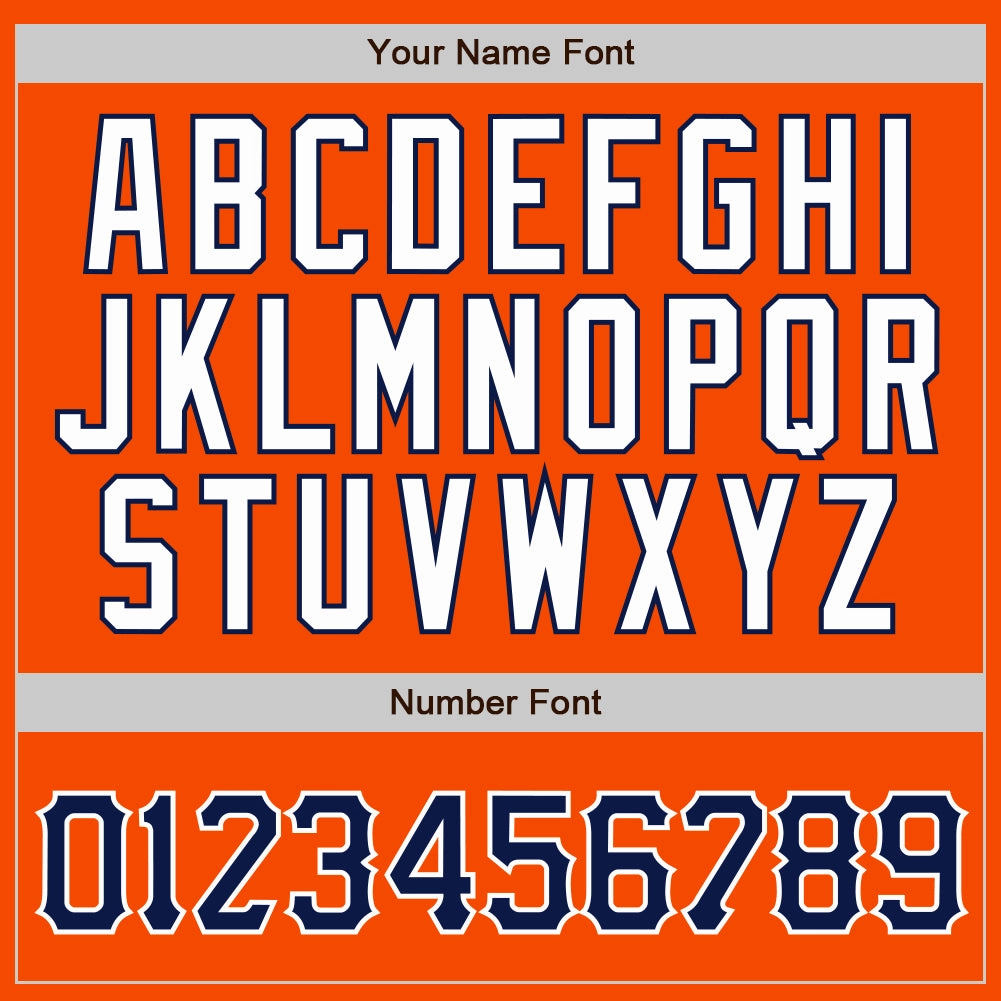 Custom Orange White Pinstripe Navy-White Authentic Baseball Jersey