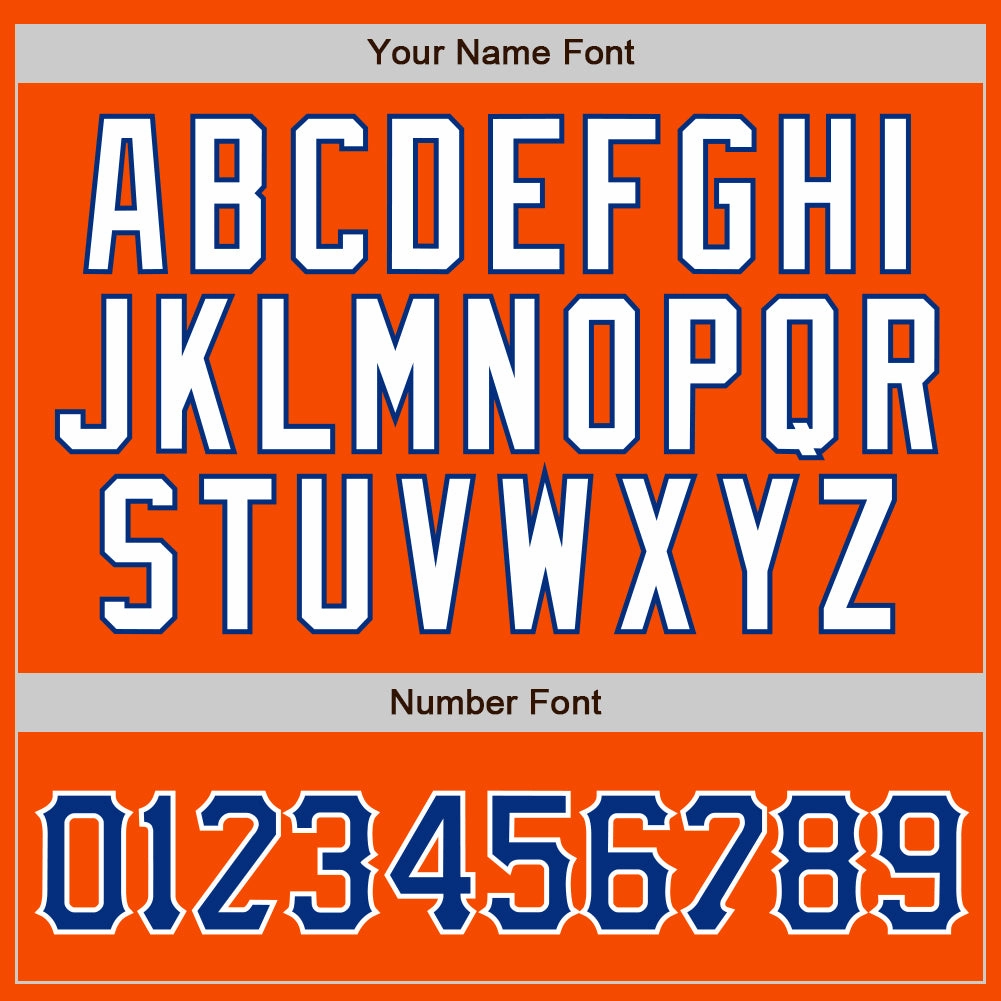 Custom Orange White Pinstripe Royal-White Authentic Baseball Jersey