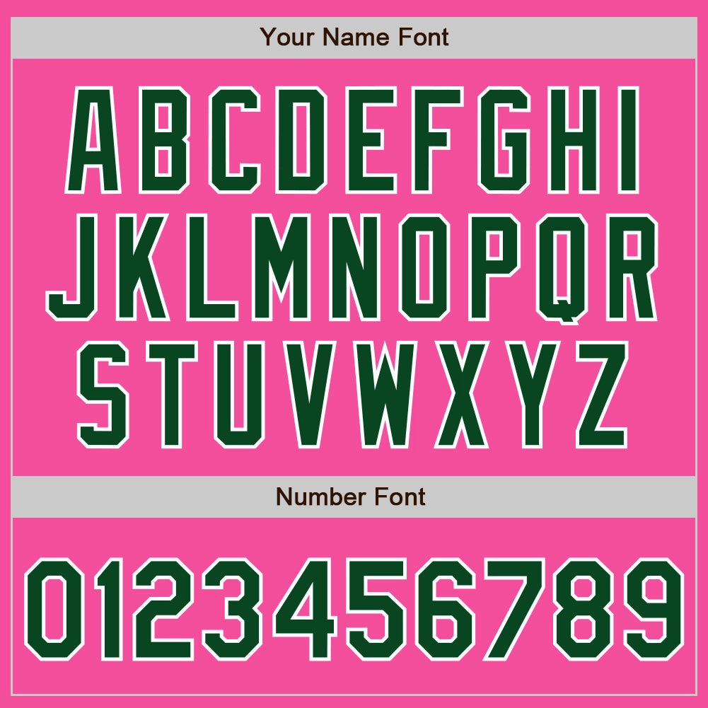 Custom Pink Green-White Authentic Baseball Jersey