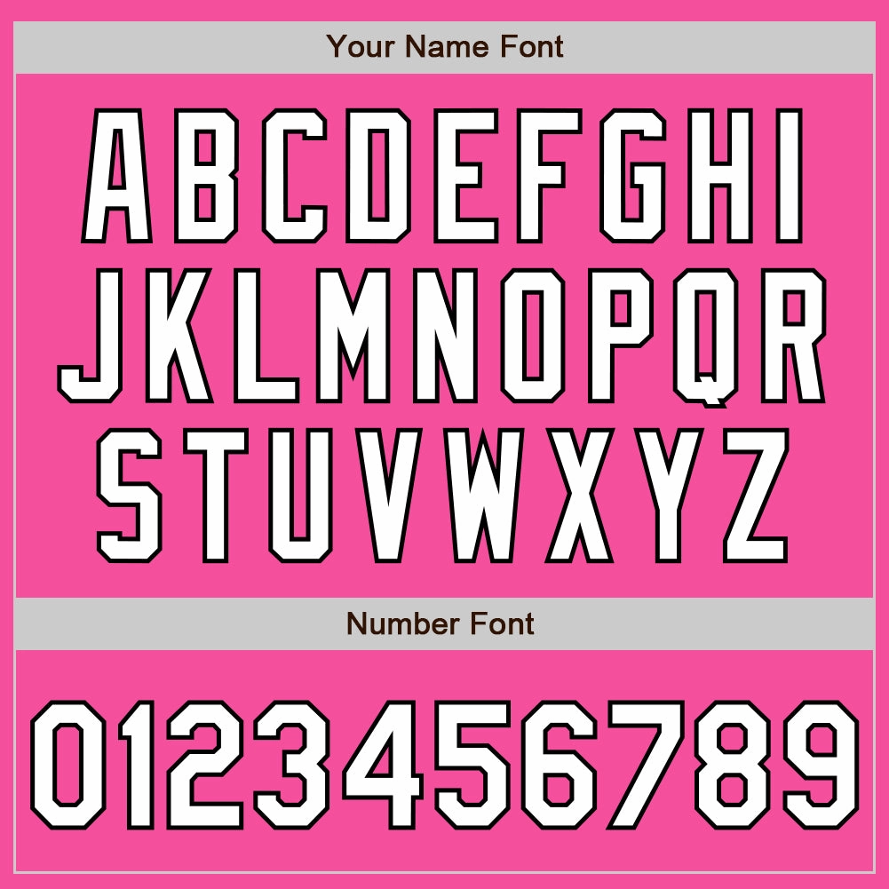 Custom Pink White-Black 3 Colors Arm Shapes Authentic Baseball Jersey