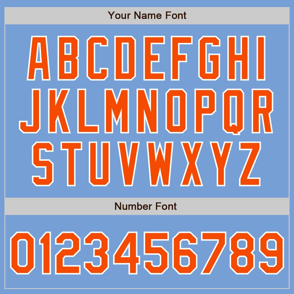 Custom Powder Blue Orange-White Authentic Baseball Jersey