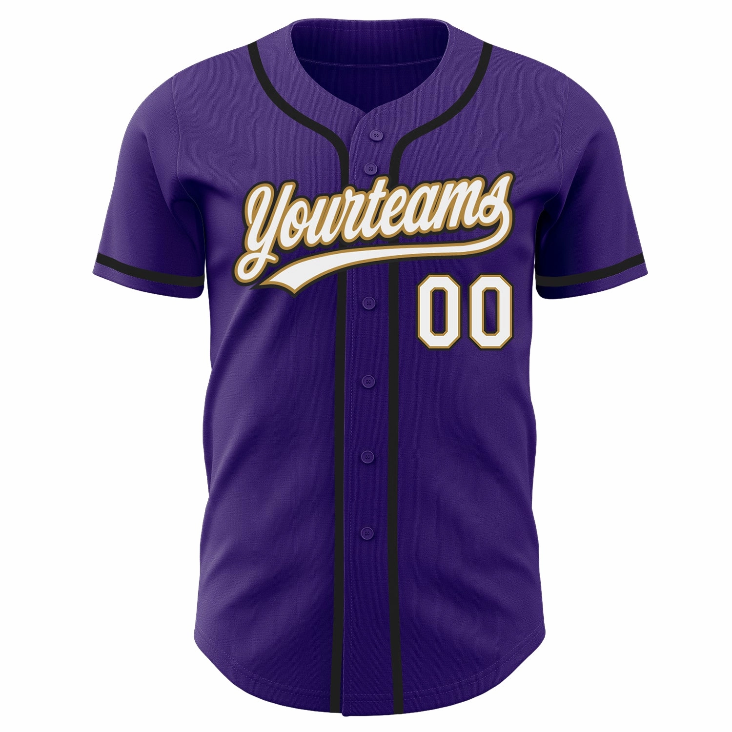 Custom Purple White Old Gold-Black Authentic Baseball Jersey