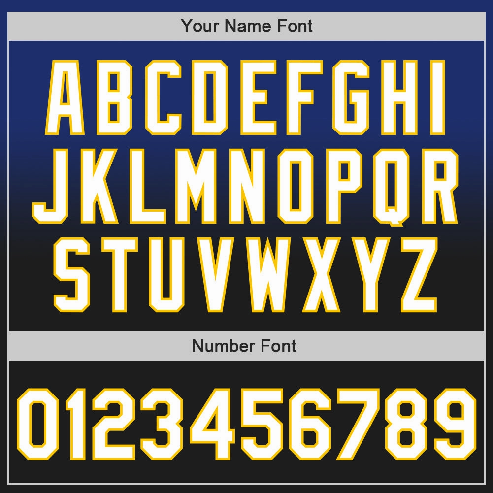 Custom Royal Black-Yellow Authentic Fade Fashion Baseball Jersey