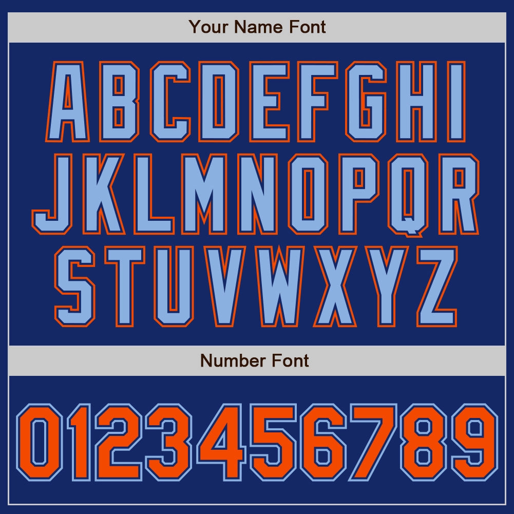 Custom Royal Orange-Light Blue Authentic Baseball Jersey
