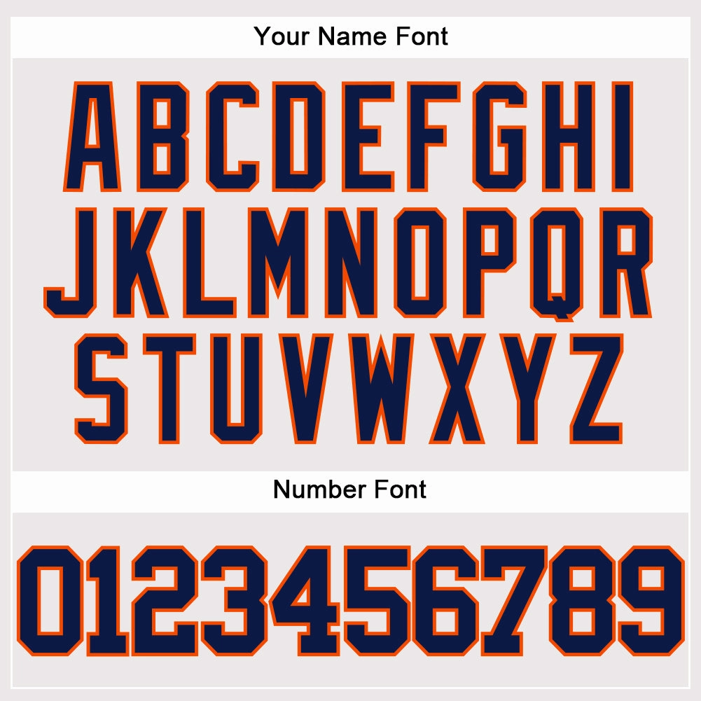 Custom White Navy-Orange Authentic Baseball Jersey