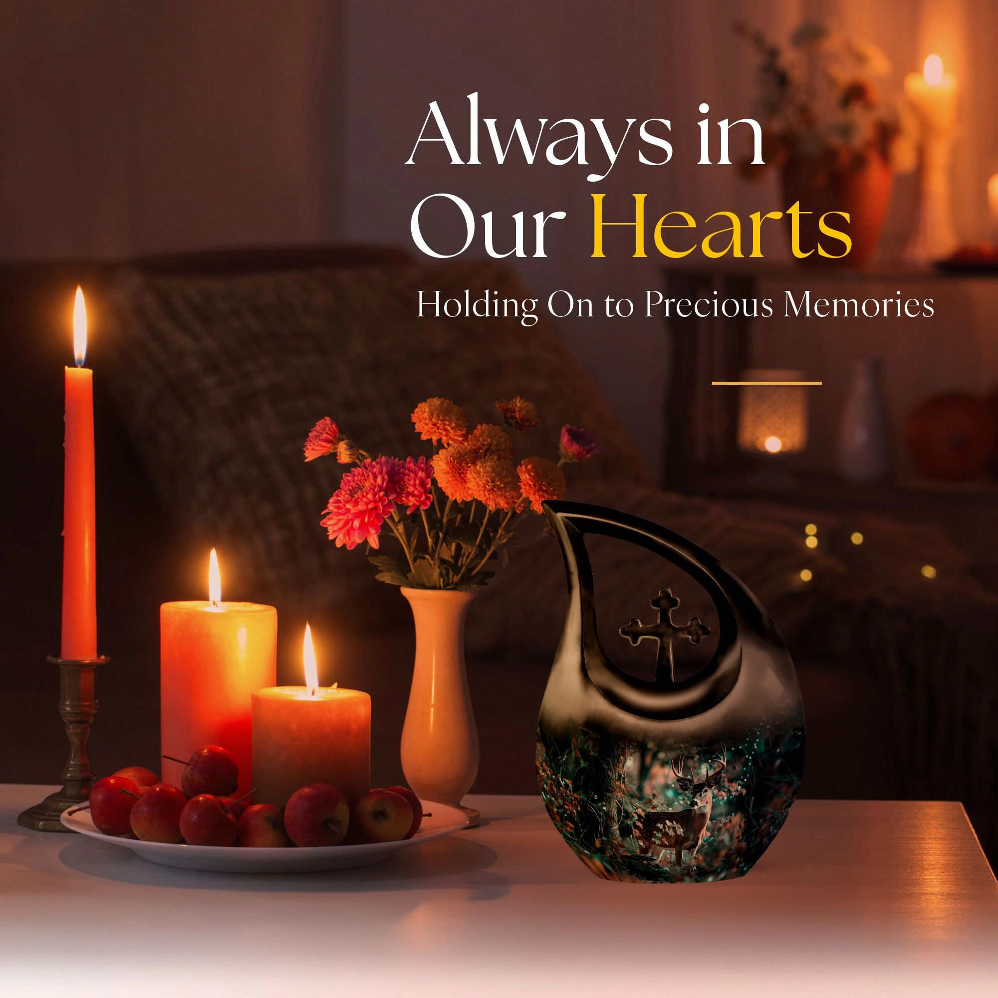 Deer Cremation Urn: Small Cremation Urn For Human ashes