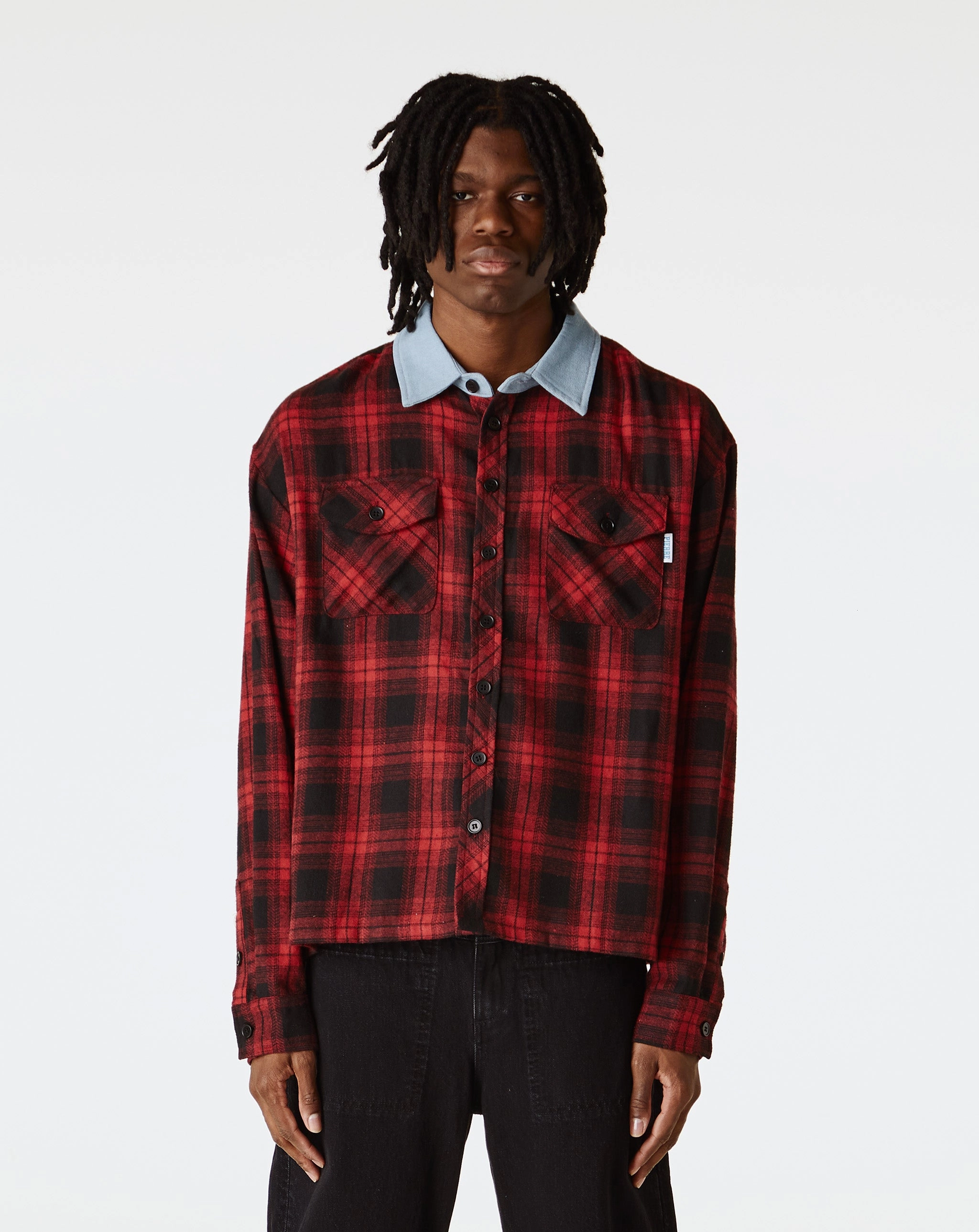Denim Collar Flannel