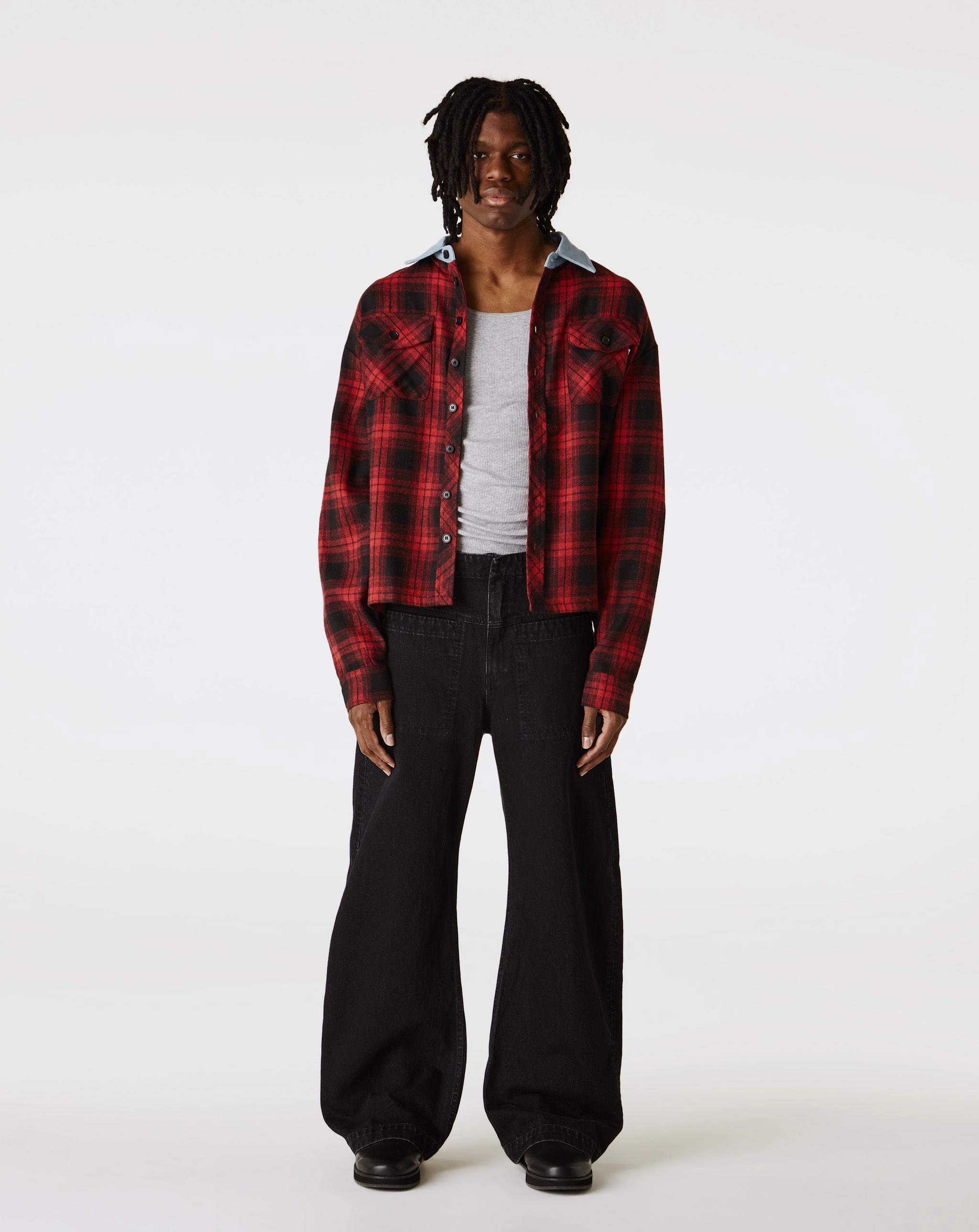 Denim Collar Flannel