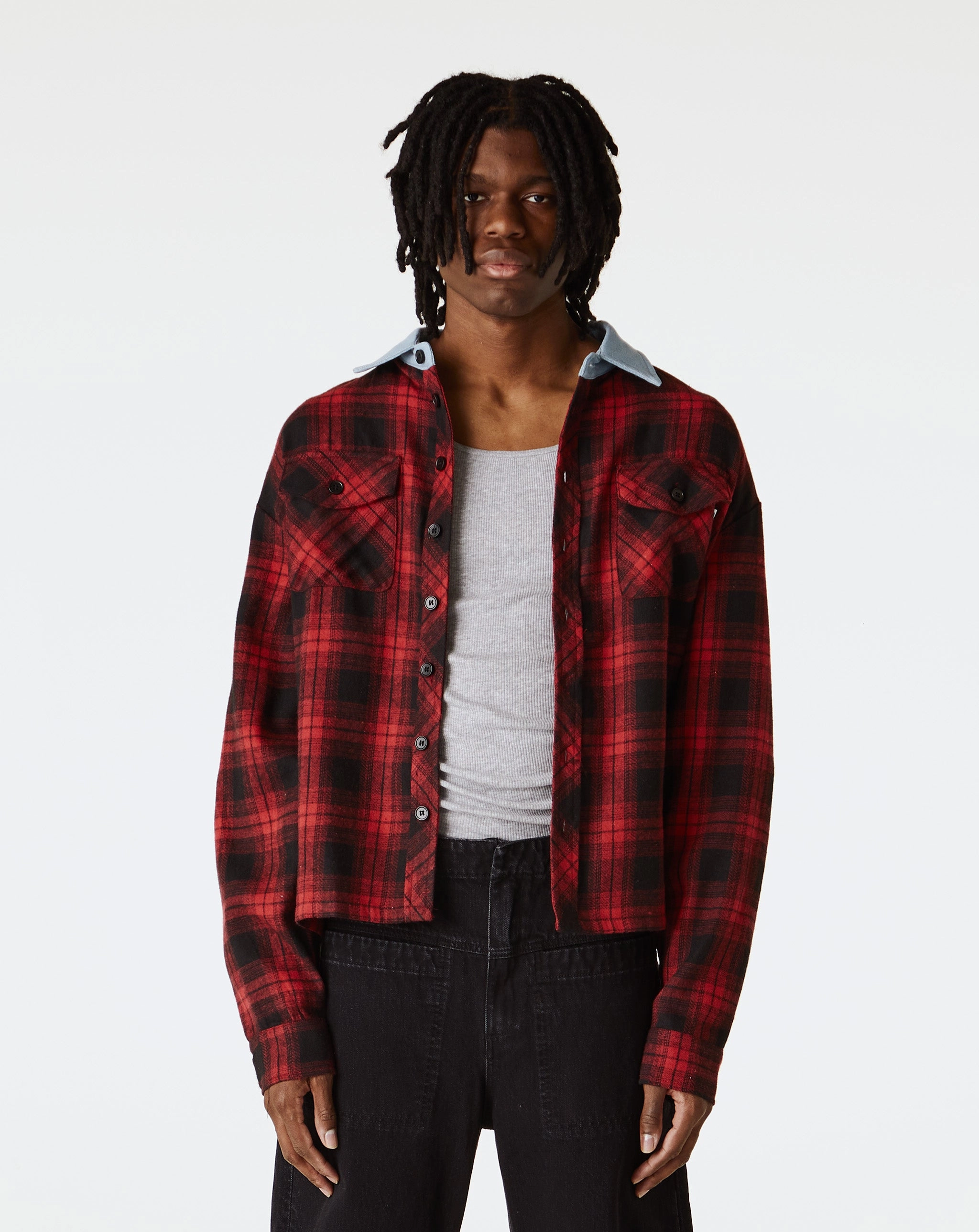 Denim Collar Flannel