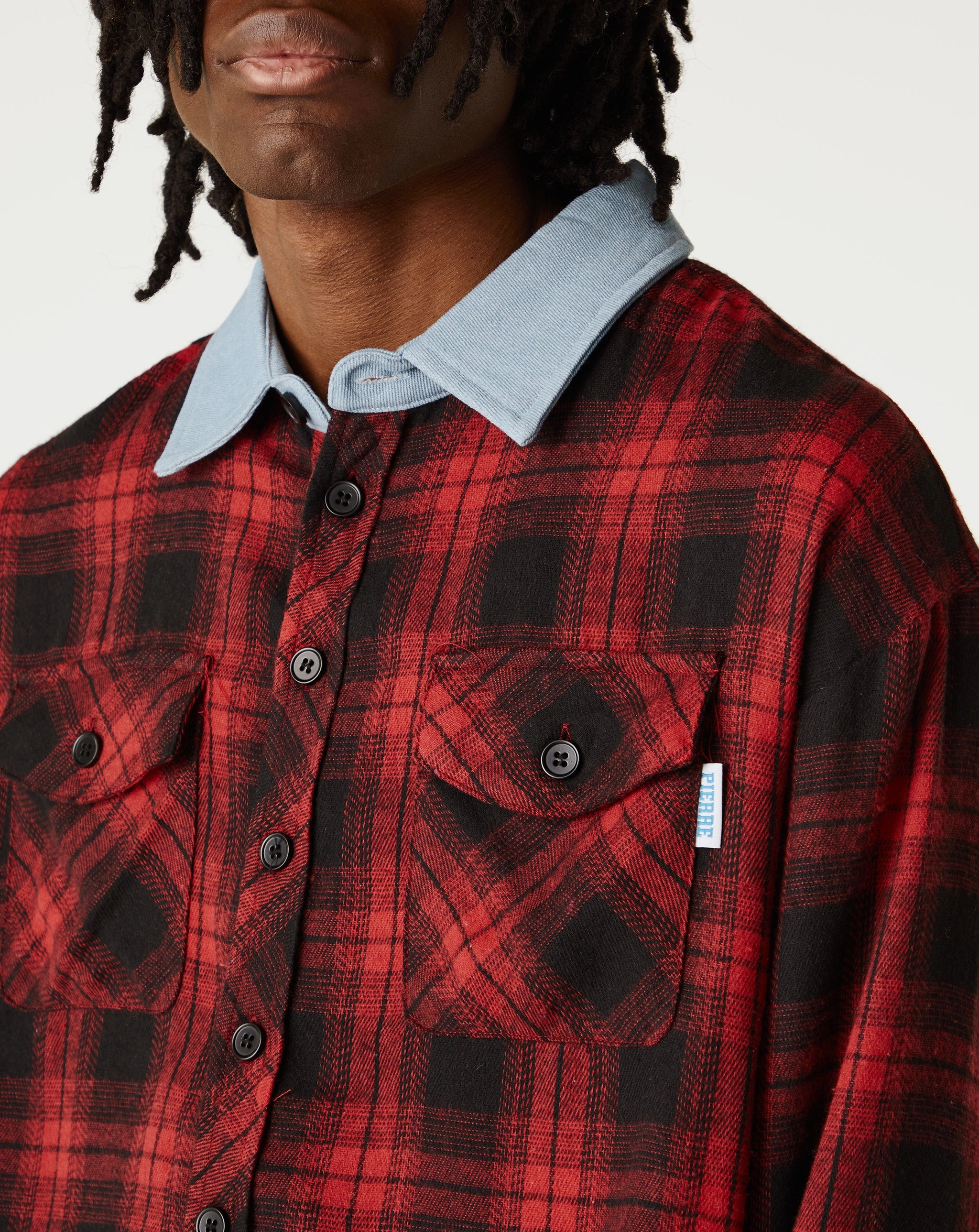 Denim Collar Flannel