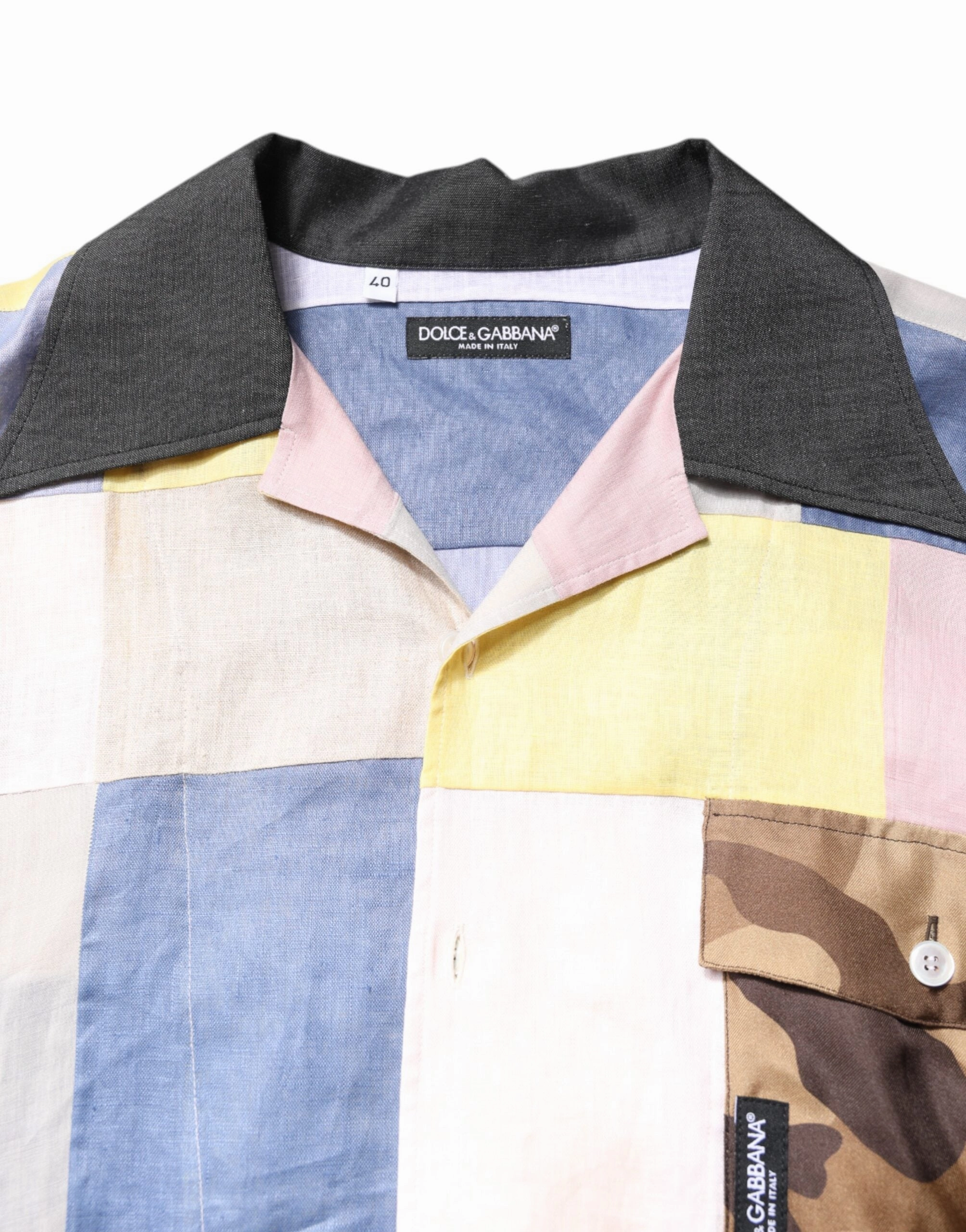 Dolce & Gabbana multi Patchwork Short Sleeve Men's Shirt