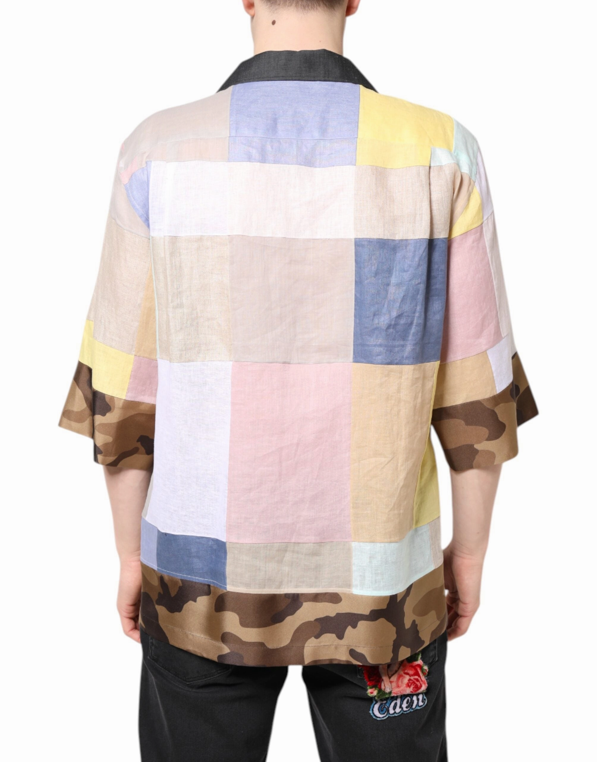 Dolce & Gabbana multi Patchwork Short Sleeve Men's Shirt
